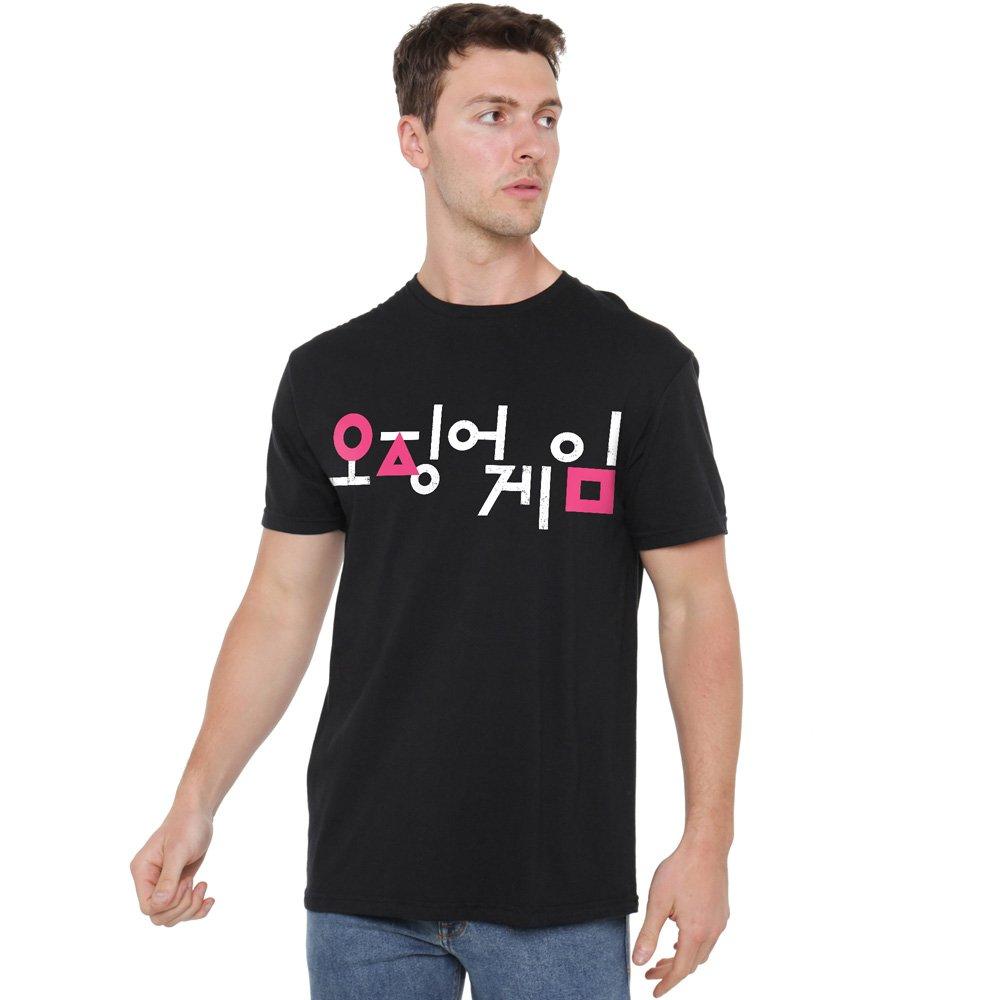 Black - Squid Game - Squid Game Korean Logo T-Shirt Black - 1