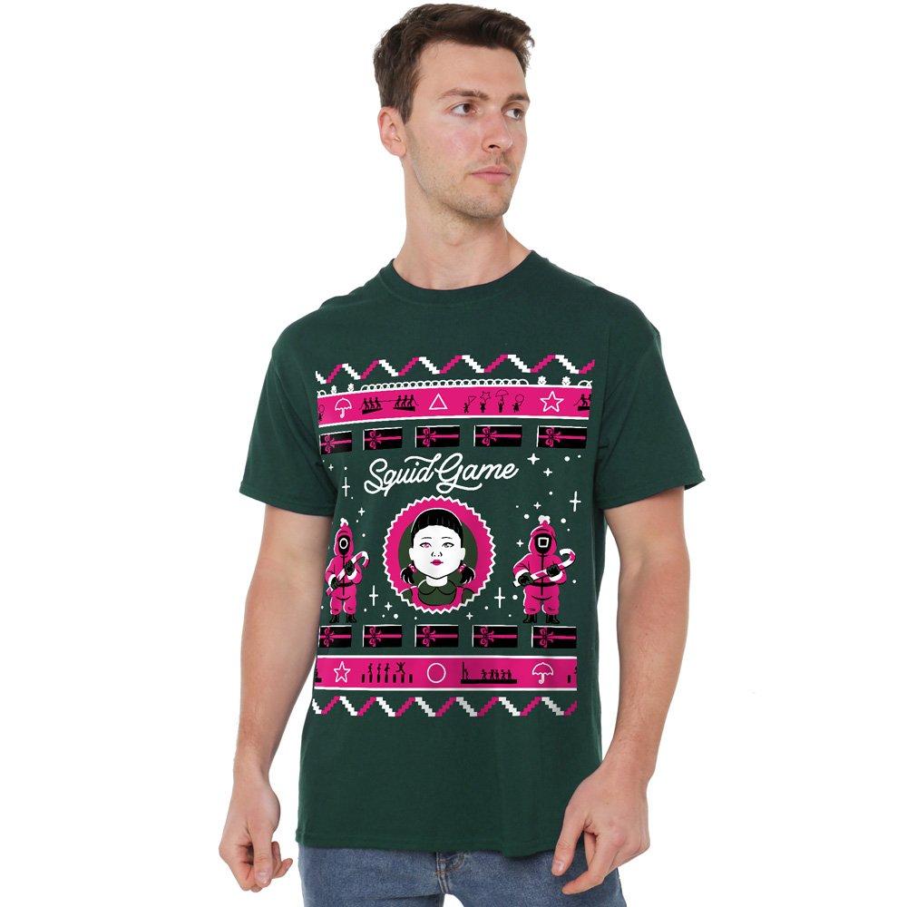 Green - Squid Game - Squid Games Fair Isle Mens T-Shirt Green - 1