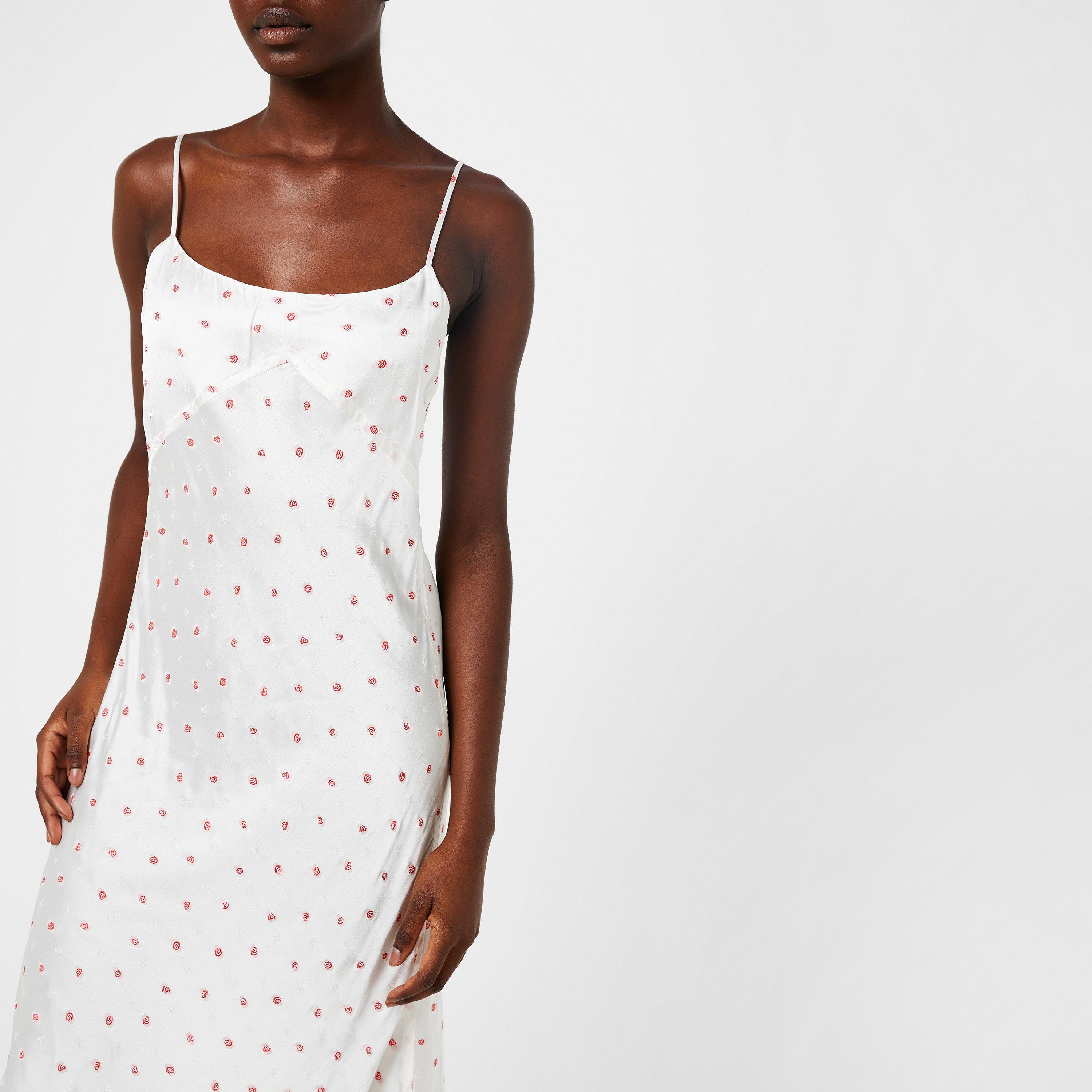 Stone Wht - Marni - Women's Floral Satin Slip Dress - 4