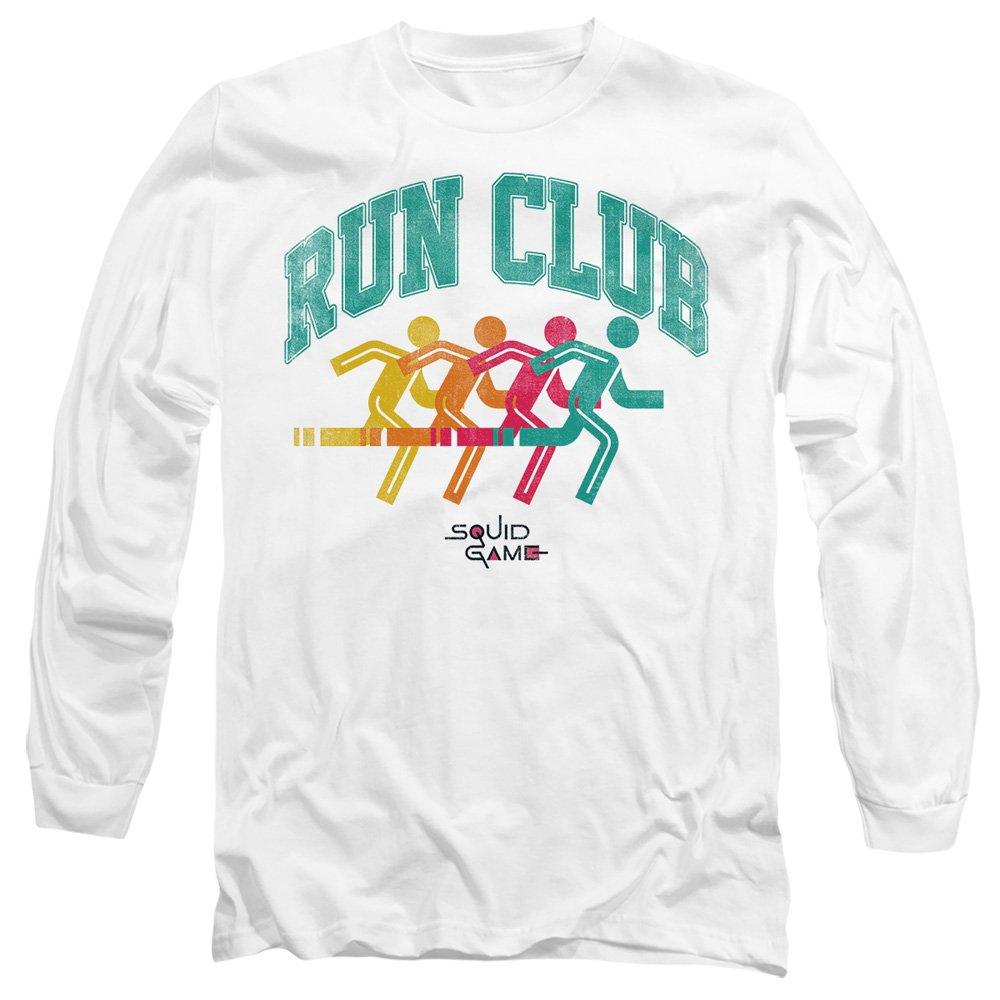 White - Squid Game - SQUID GAME RUN CLUB SILHOUETTE Long Sleeve T-Shirt - 1