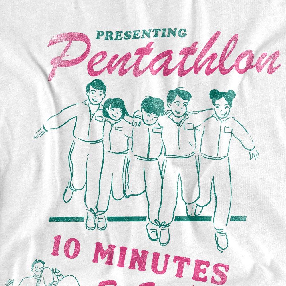 White - Squid Game - SQUID GAME PENTATHLON RACE COMIC Long Sleeve T-Shi - 2