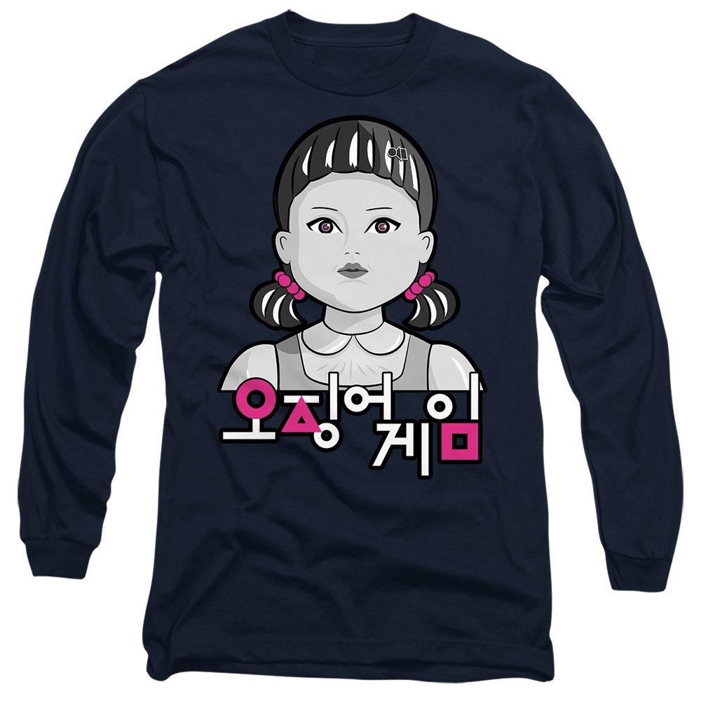 Navy - Squid Game - SQUID GAME YOUNG-HEE POP ART Long Sleeve T-Shirt - 1