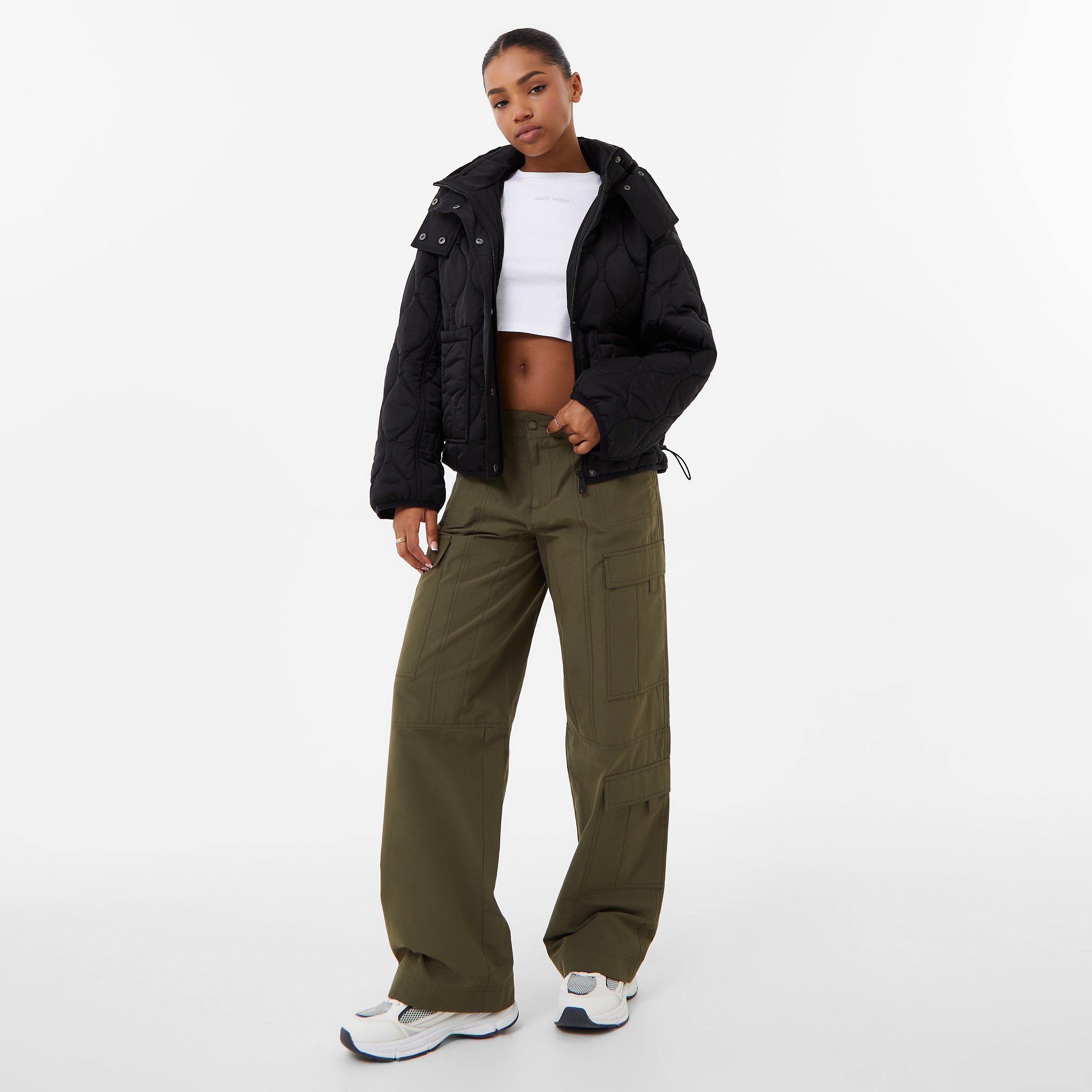 Preto - Jack Wills - Women's Boxy Quilted Long Sleeve Short Puffer Jacket - 4