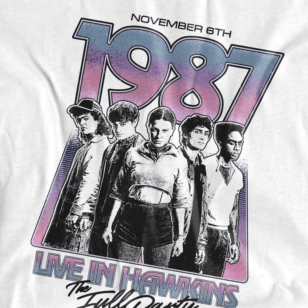 White - Stranger Things - Stranger Things Hawkins 1987 Group Tour Poster T-S - 2