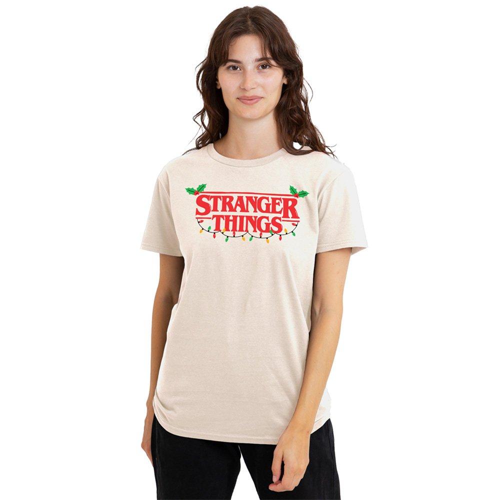 Natural - Stranger Things - Stranger Things Christmas Logo Ladies T Shirt Nat - 1