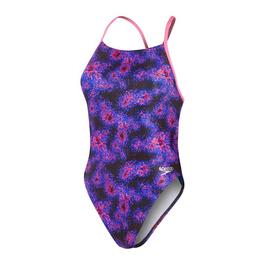 Speedo Club Training Placement Digital Lattice Back Swimsuit