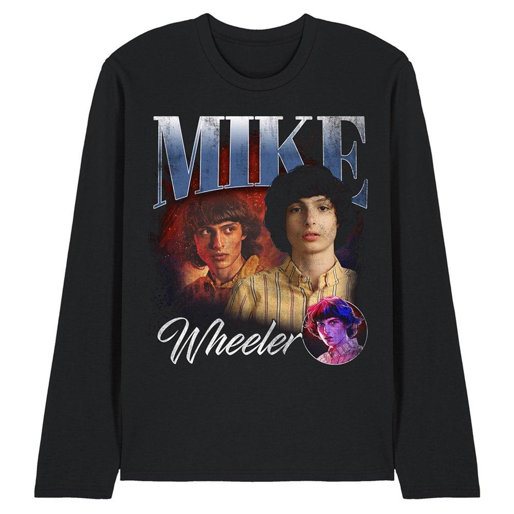 Black - Stranger Things - Stranger Things Mike Homage Long Sleeve T-Shirt B - 1