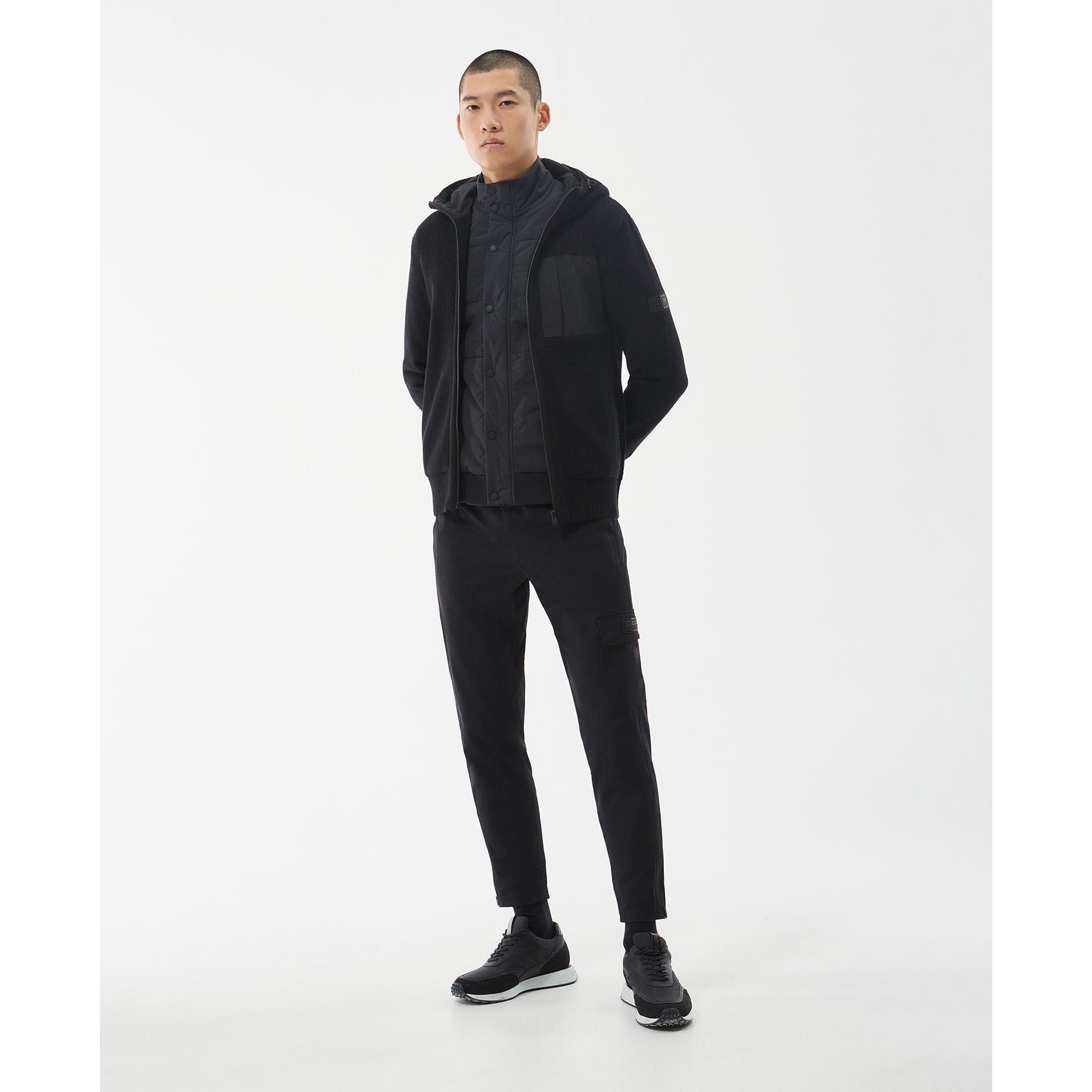 Black - Barbour International - Eraser Knitted Hoodie - 6
