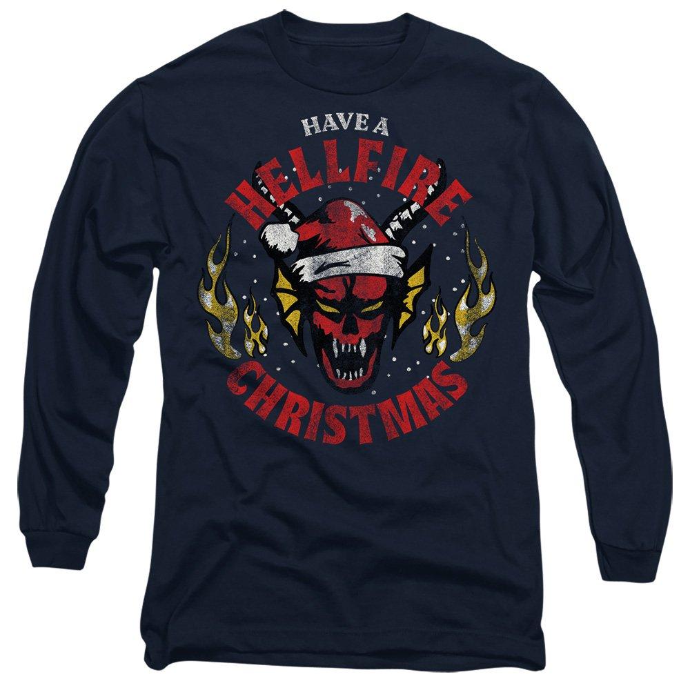 Navy - Stranger Things - Stranger Things Hellfire Christmas Long Sleeve T-S - 1