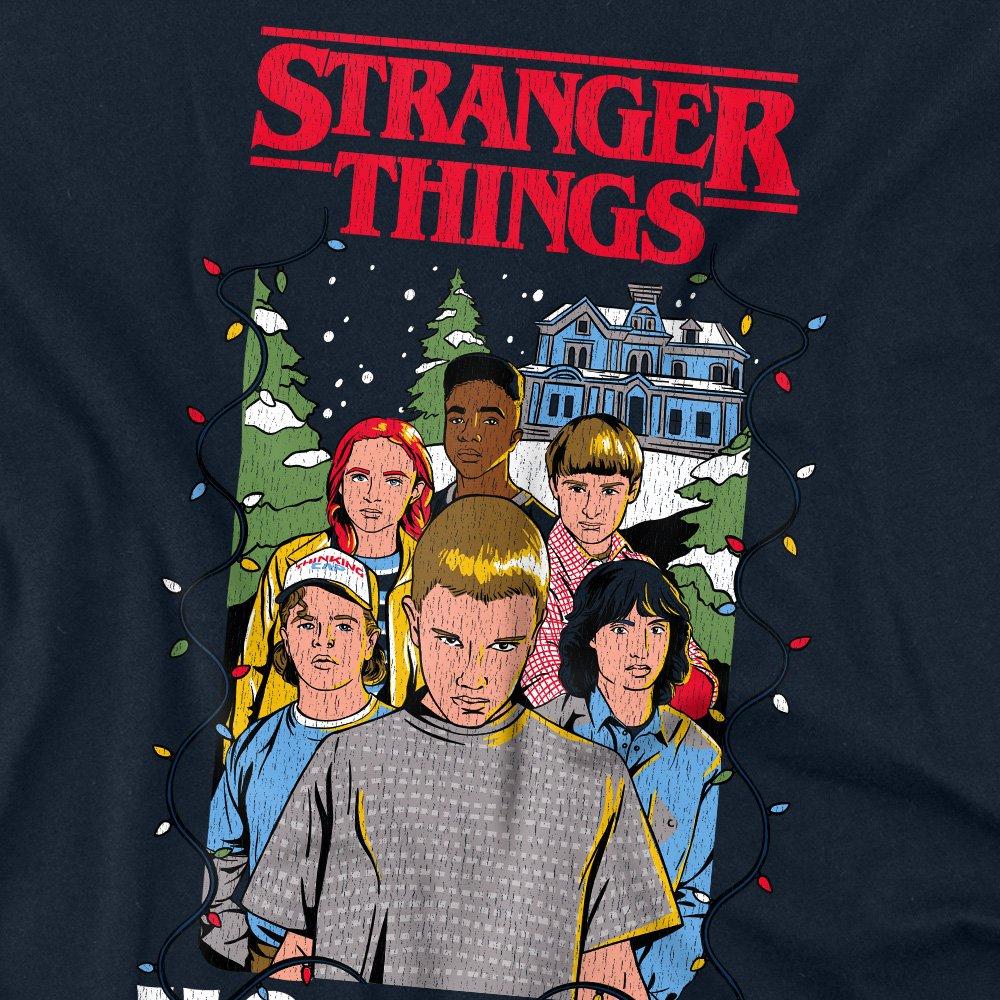 Navy - Stranger Things - Stranger Things Group Ho Ho Ho Christmas Long Slee - 2
