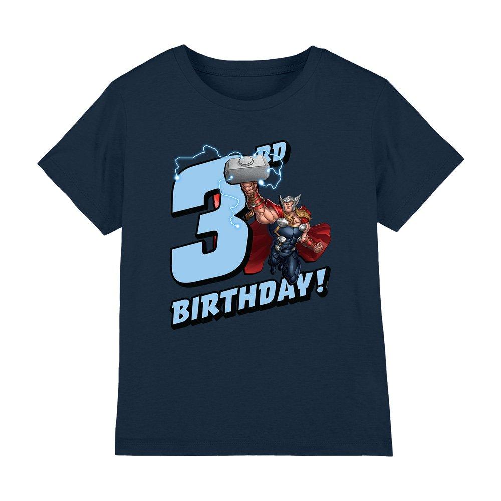 Navy - Thor - Thor Birthday 3 Kids T-Shirt Navy - 1