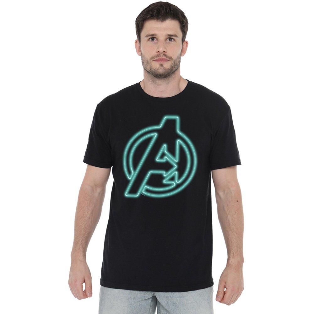 Avengers Men's Neon Cotton T-Shirt Black - XL