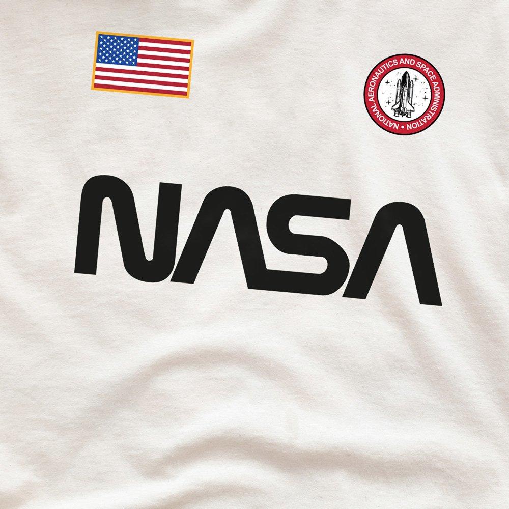 Cream - NASA - NASA Badge Cotton Mens T-Shirt Cream - 2