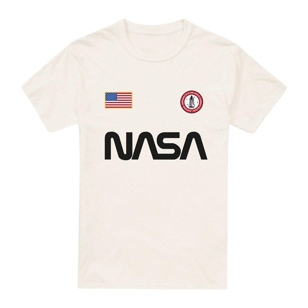 Cream - NASA - NASA Badge Cotton Mens T-Shirt Cream - 4