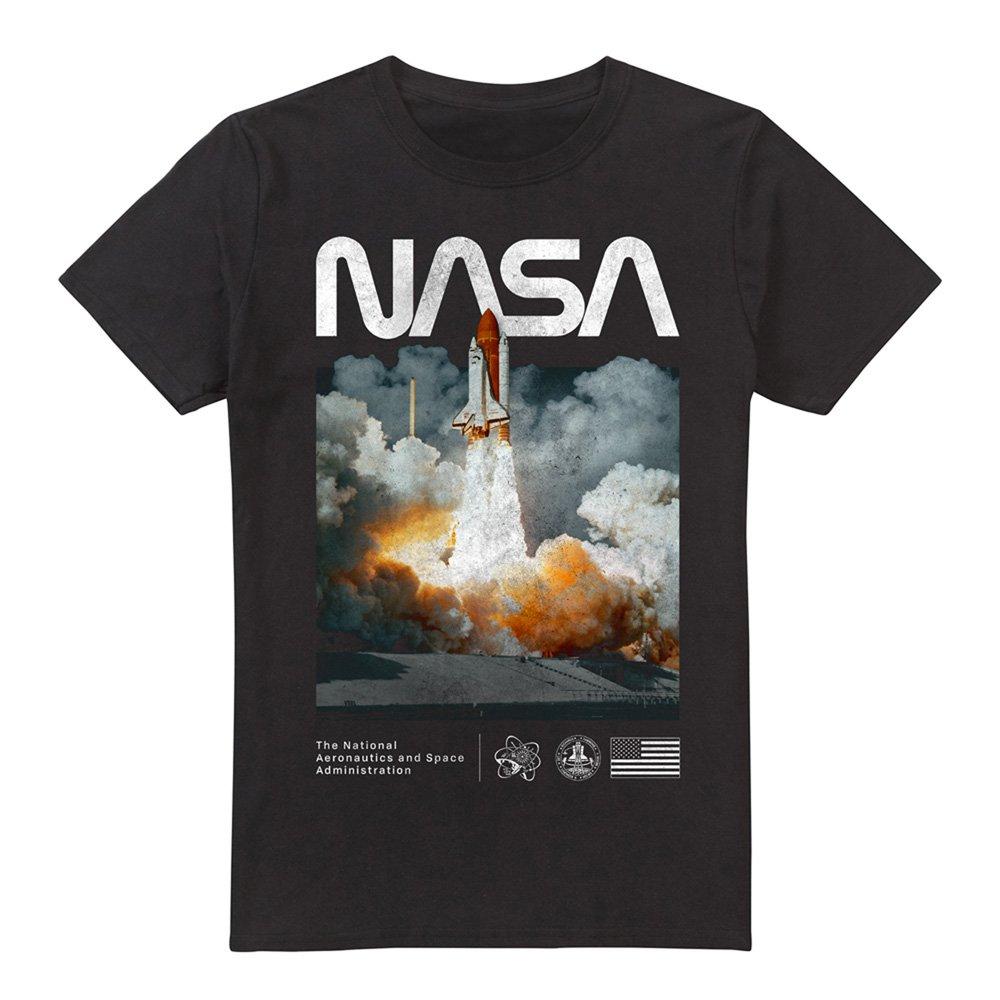 Black - NASA - NASA Lift Off Cotton Mens T-Shirt Black - 4