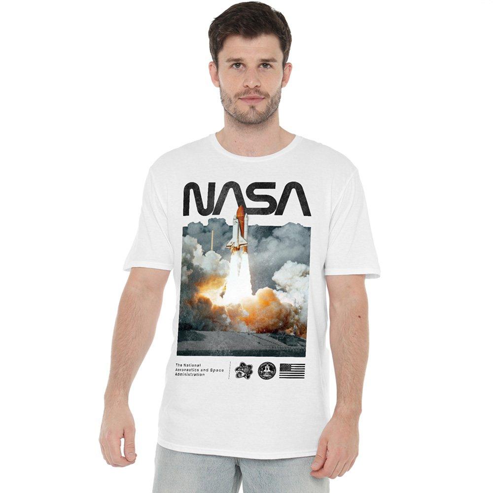 White - NASA - Lift Off Cotton T-shirt - 1