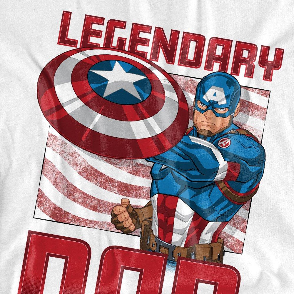 White - Captain America - Captain America Legendary Dad America Mens T-Shirt - 2