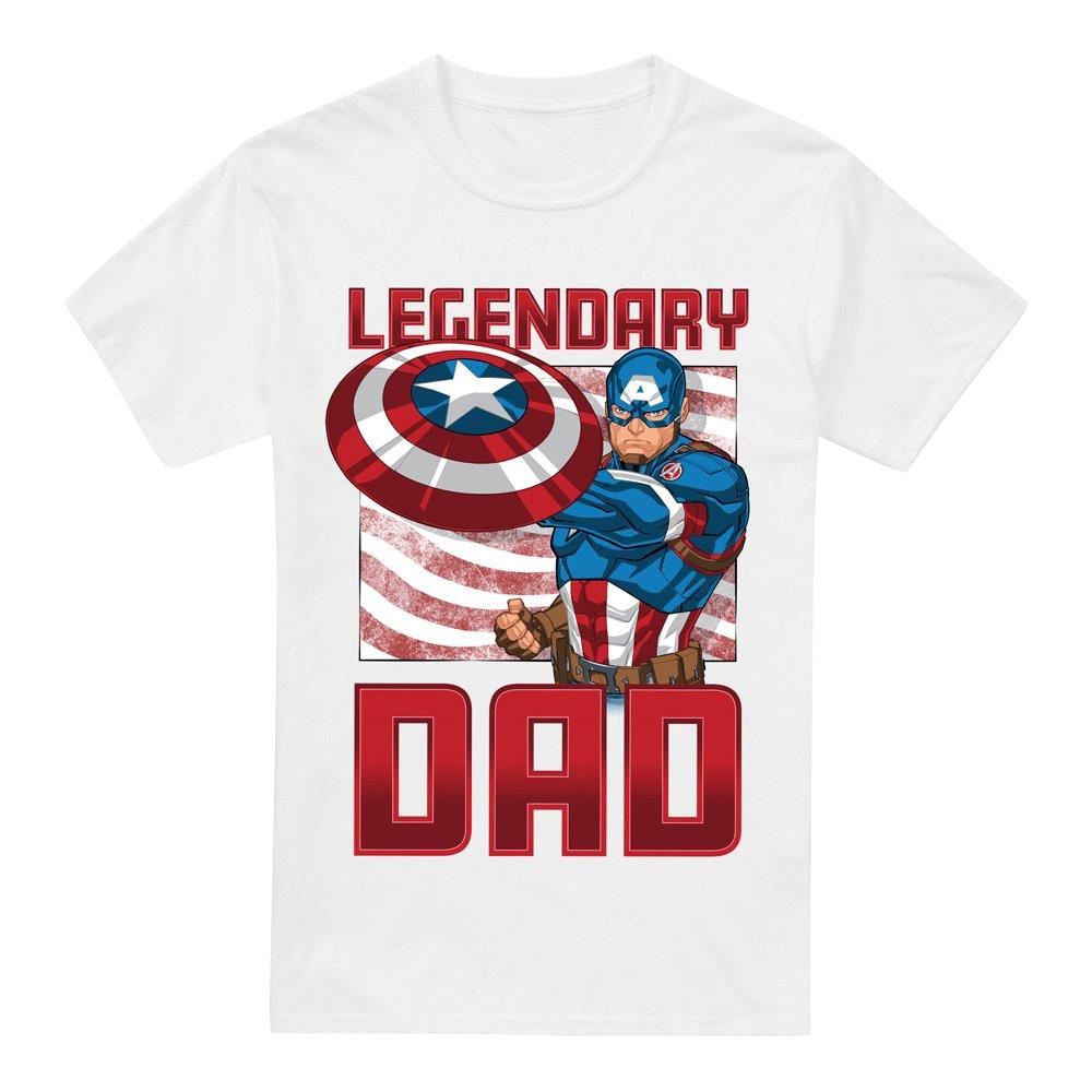 White - Captain America - Captain America Legendary Dad America Mens T-Shirt - 4