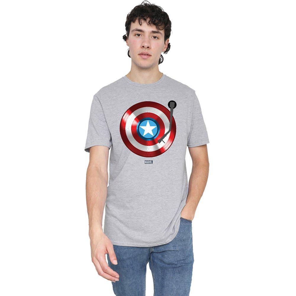 Grey - Captain America - Marvel Captain America Record Shield Mens T-Shirt - 1