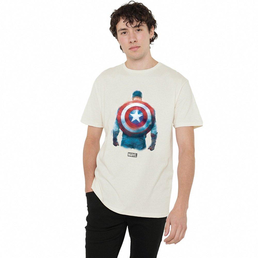 Captain America Men's Marvel Soldier T-Shirt Natura - Natural - XXL