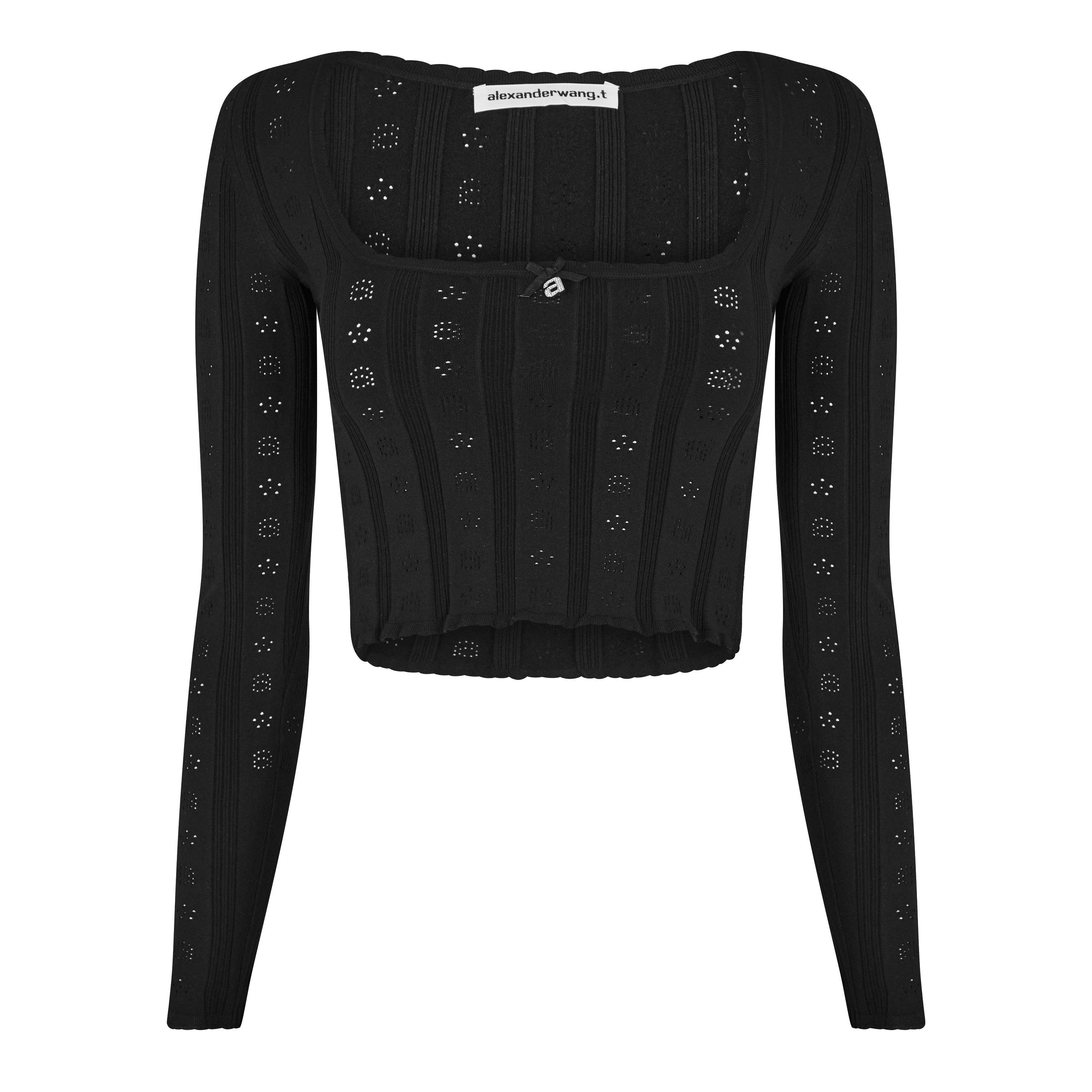 Black 001 - Alexander Wang - Ribbed Crop Top - 5