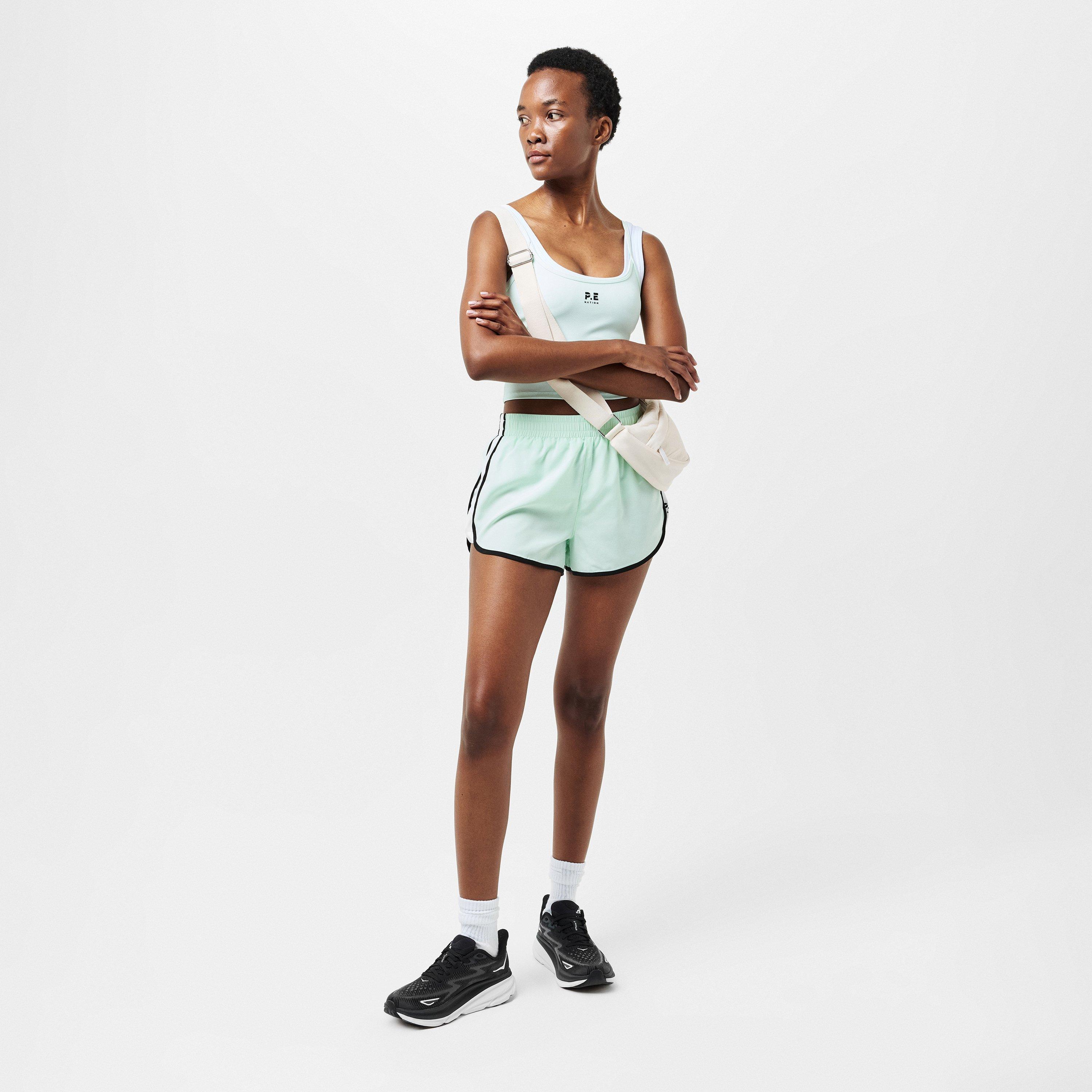 Mint Op White - PE Nation - Women's Performance Gym Shorts - 6