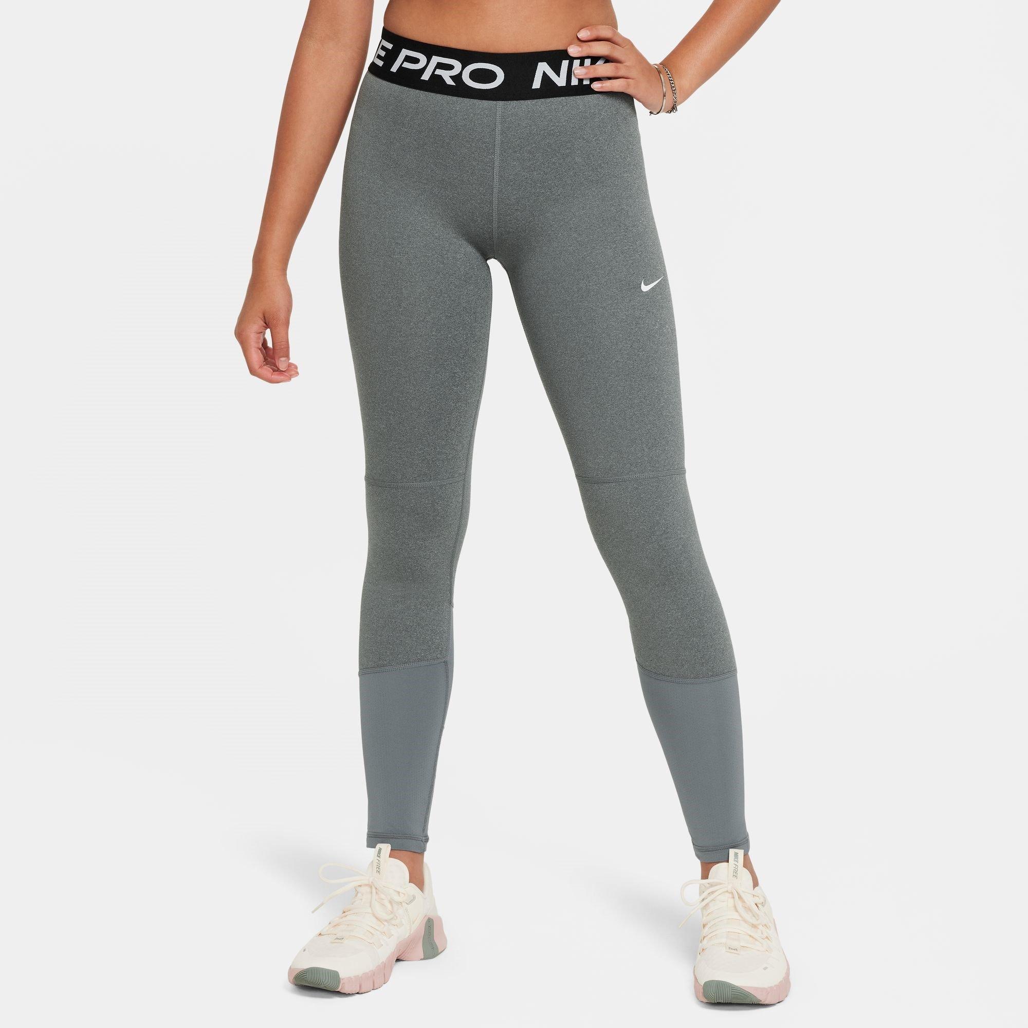 Nike Girls Pro Tights - Carbon Heather - 7-8 (S)