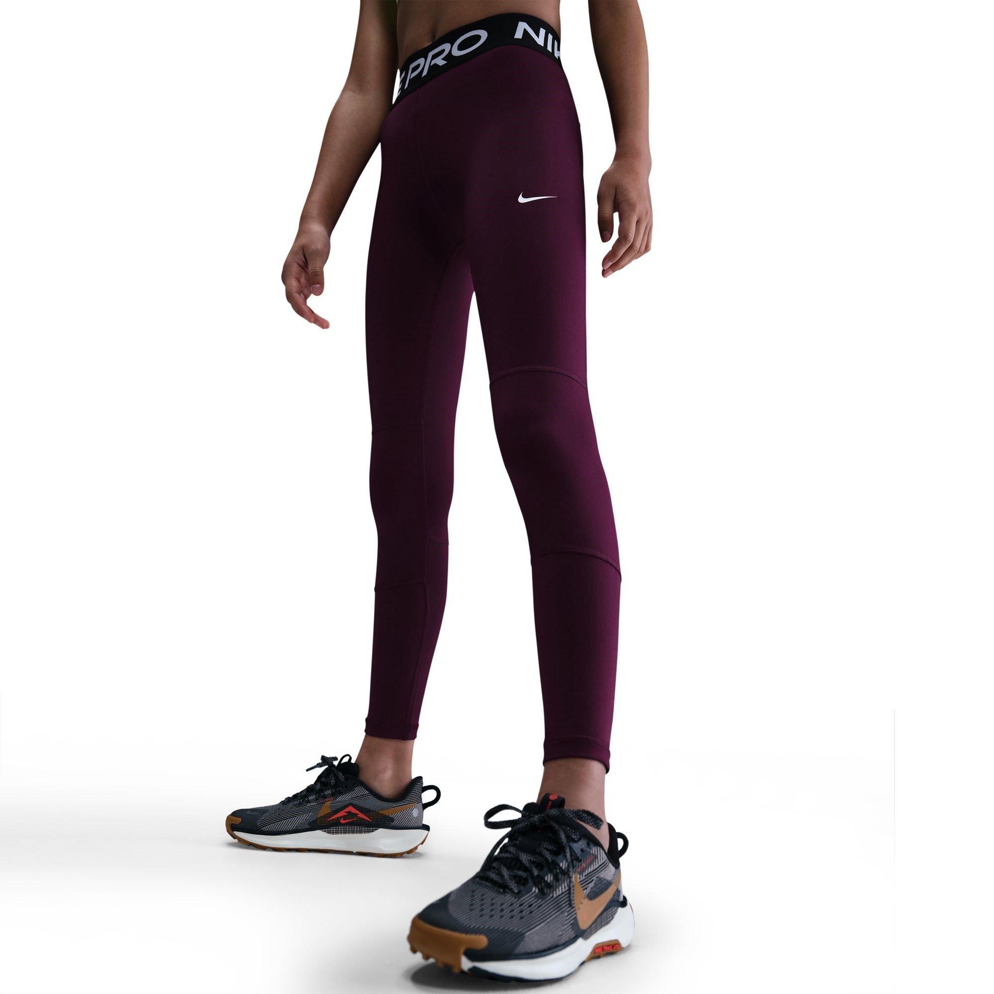 Nike Girls Pro Tights - Bordeaux - 7-8 (S)