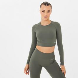 USA Pro Long Sleeve Seamless Crop Top