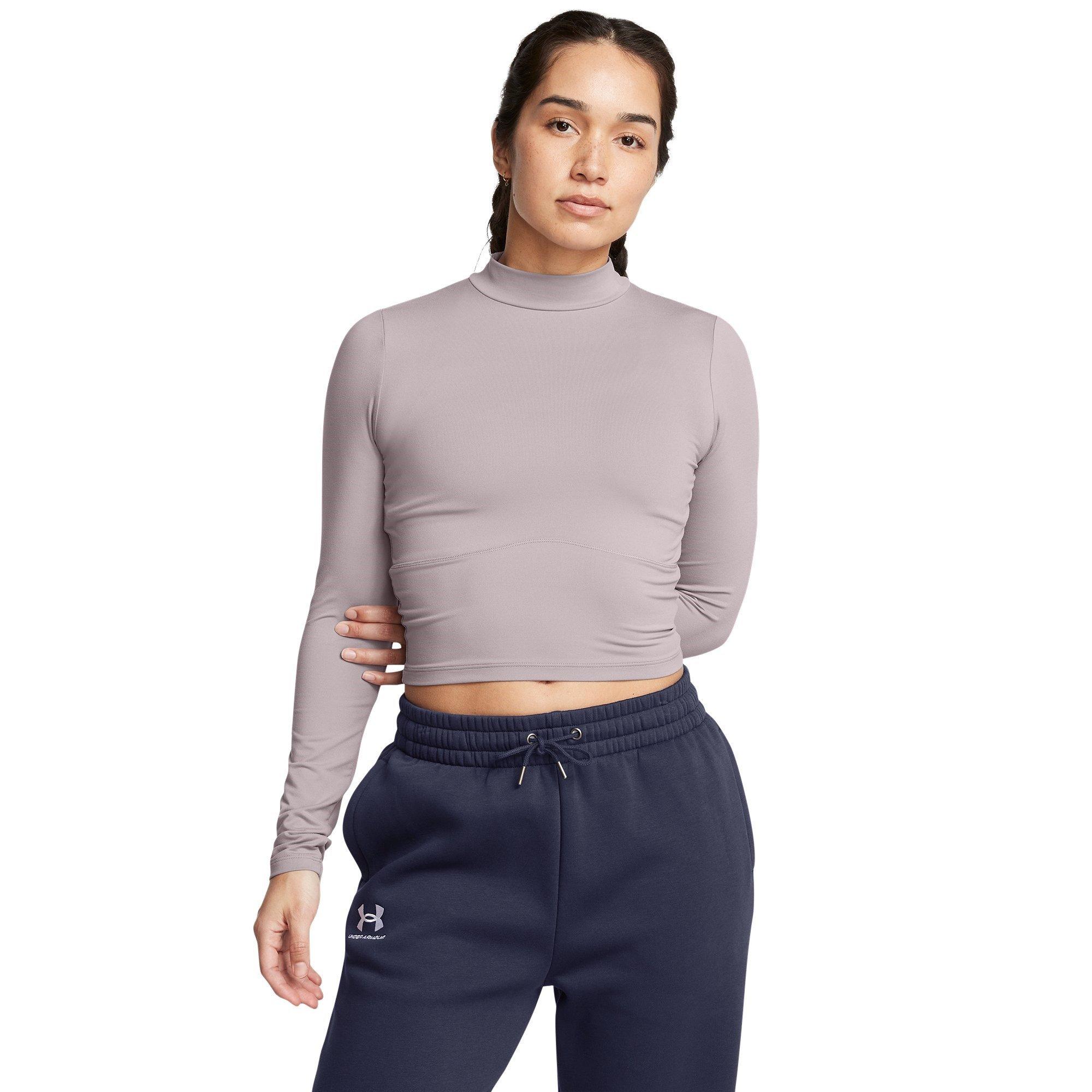 Grey - Under Armour - Meridian Long-Sleeve Performance Gym Top - 3