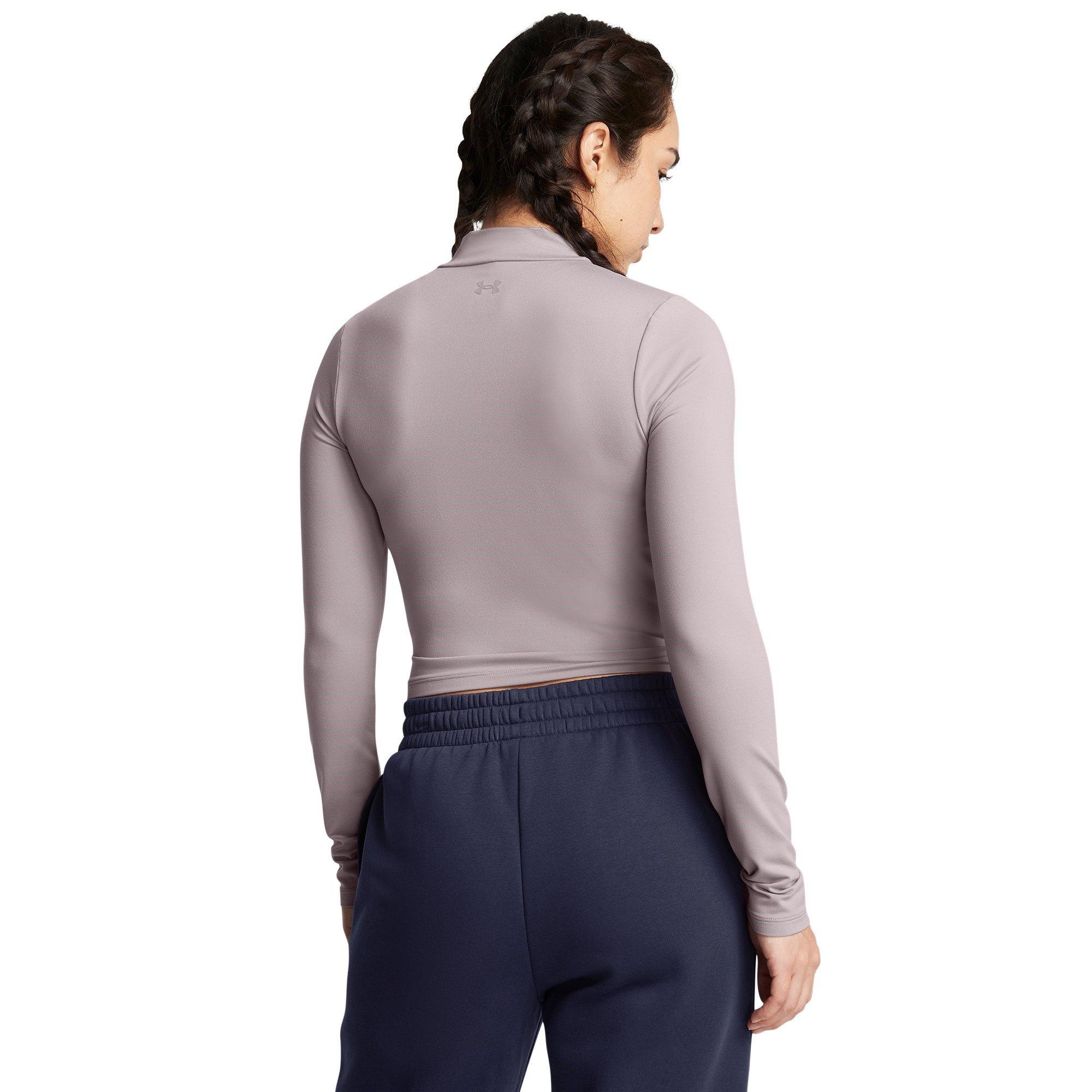 Grey - Under Armour - Meridian Long-Sleeve Performance Gym Top - 4