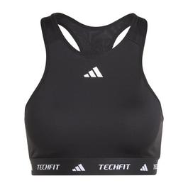 adidas TECHFIT Womens Medium Support High Neck Sports Bra