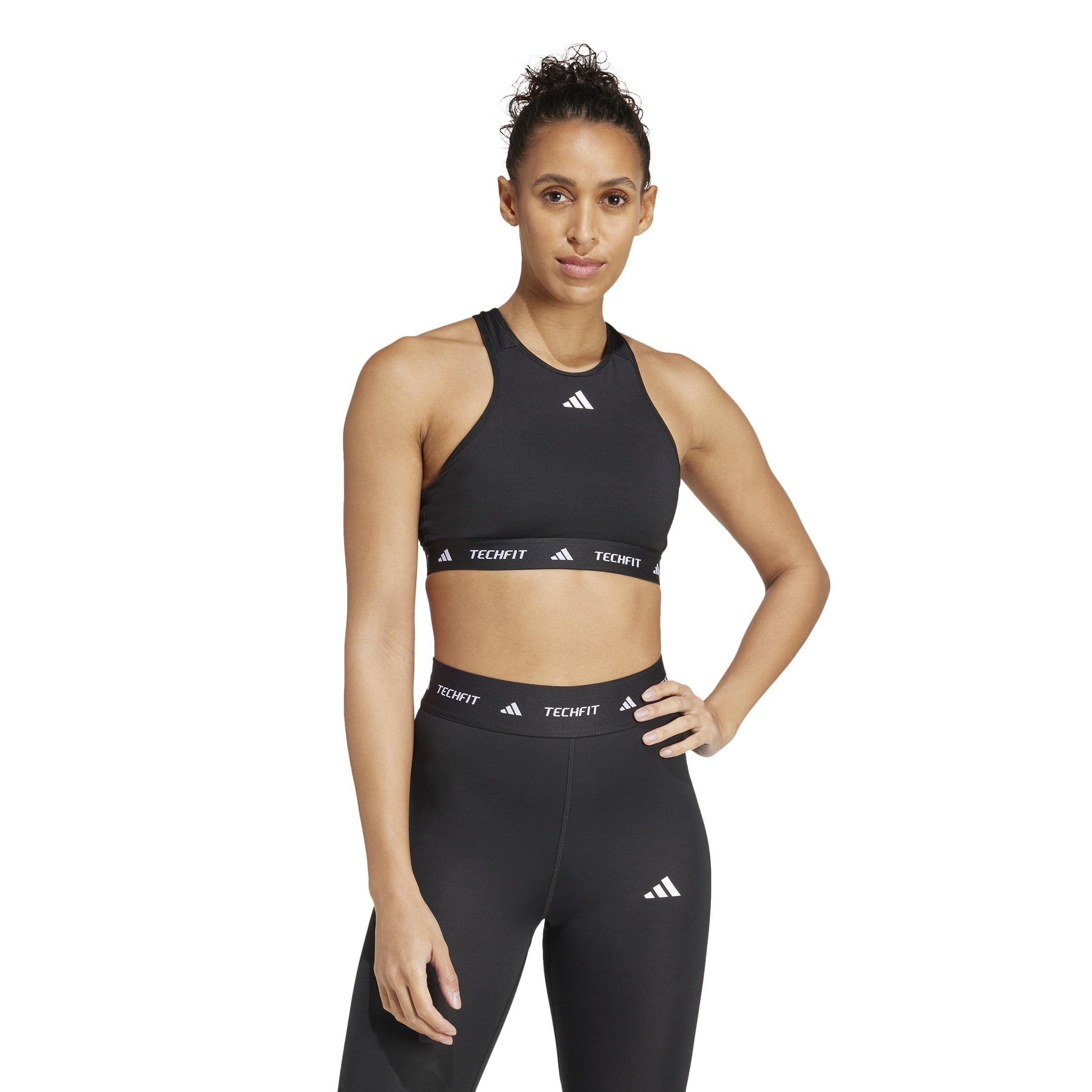 Black - adidas - TECHFIT Womens Medium Support High Neck Sports Bra - 3