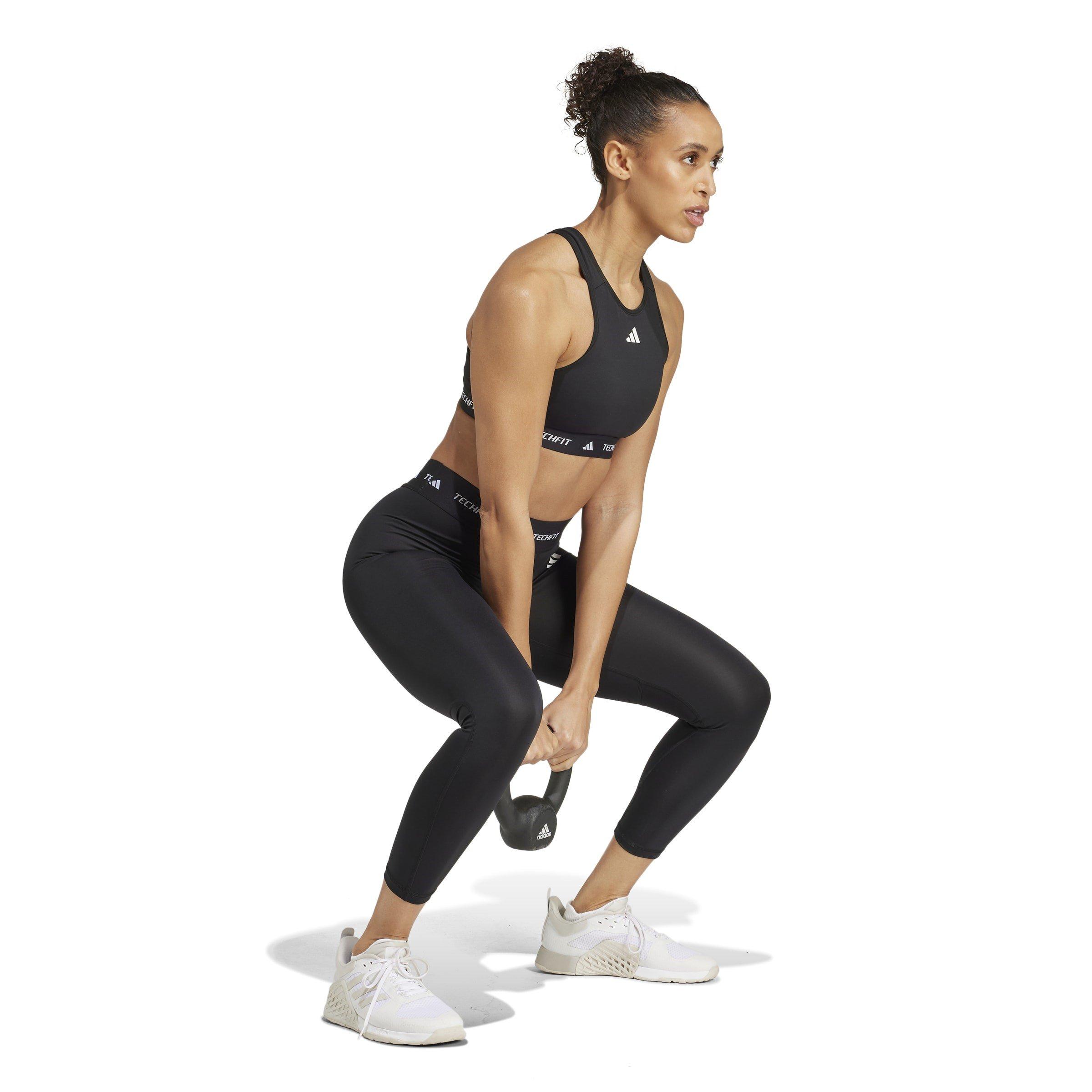 Black - adidas - TECHFIT Womens Medium Support High Neck Sports Bra - 5