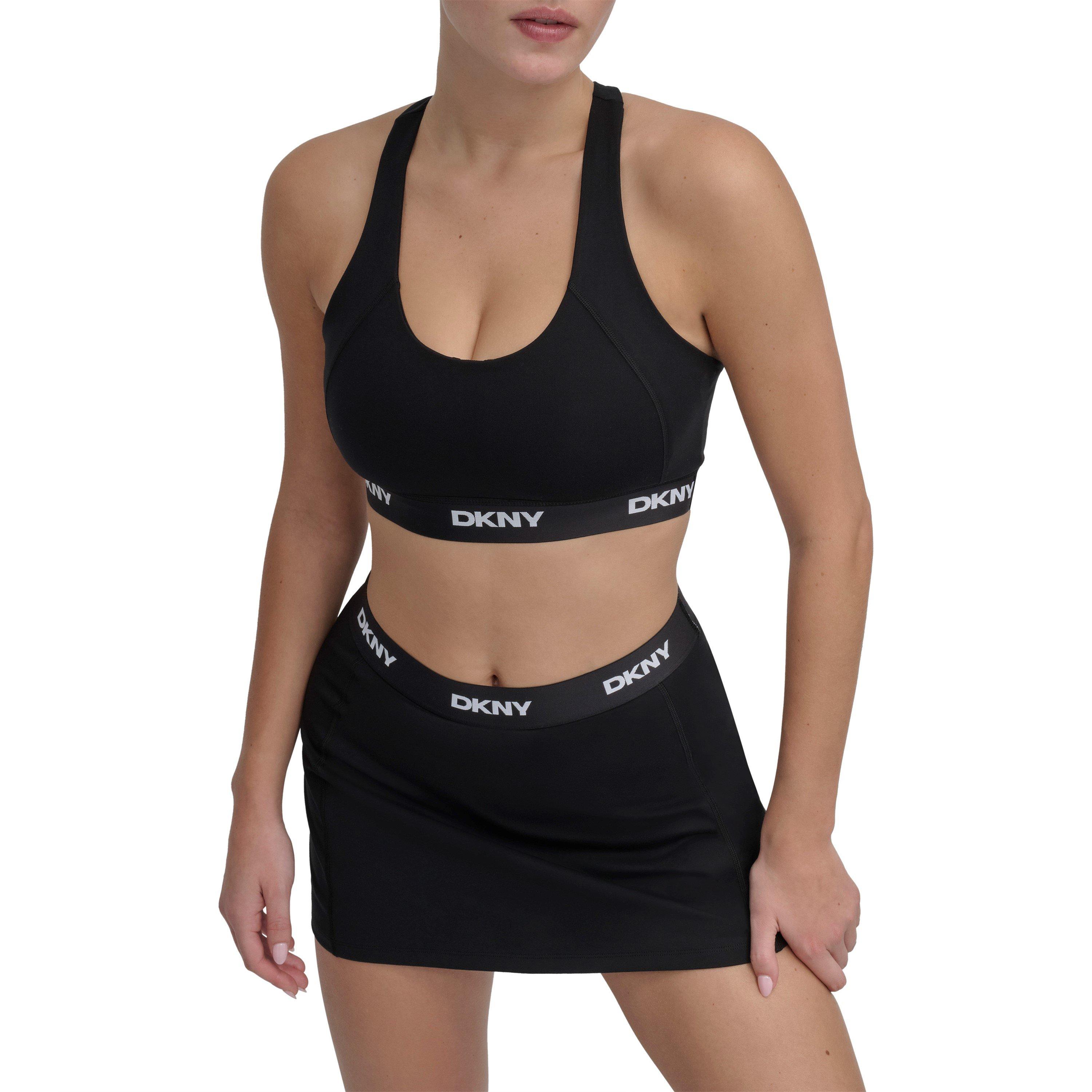 Black - DKNY - Women's Medium Impact Sports Bra - 1