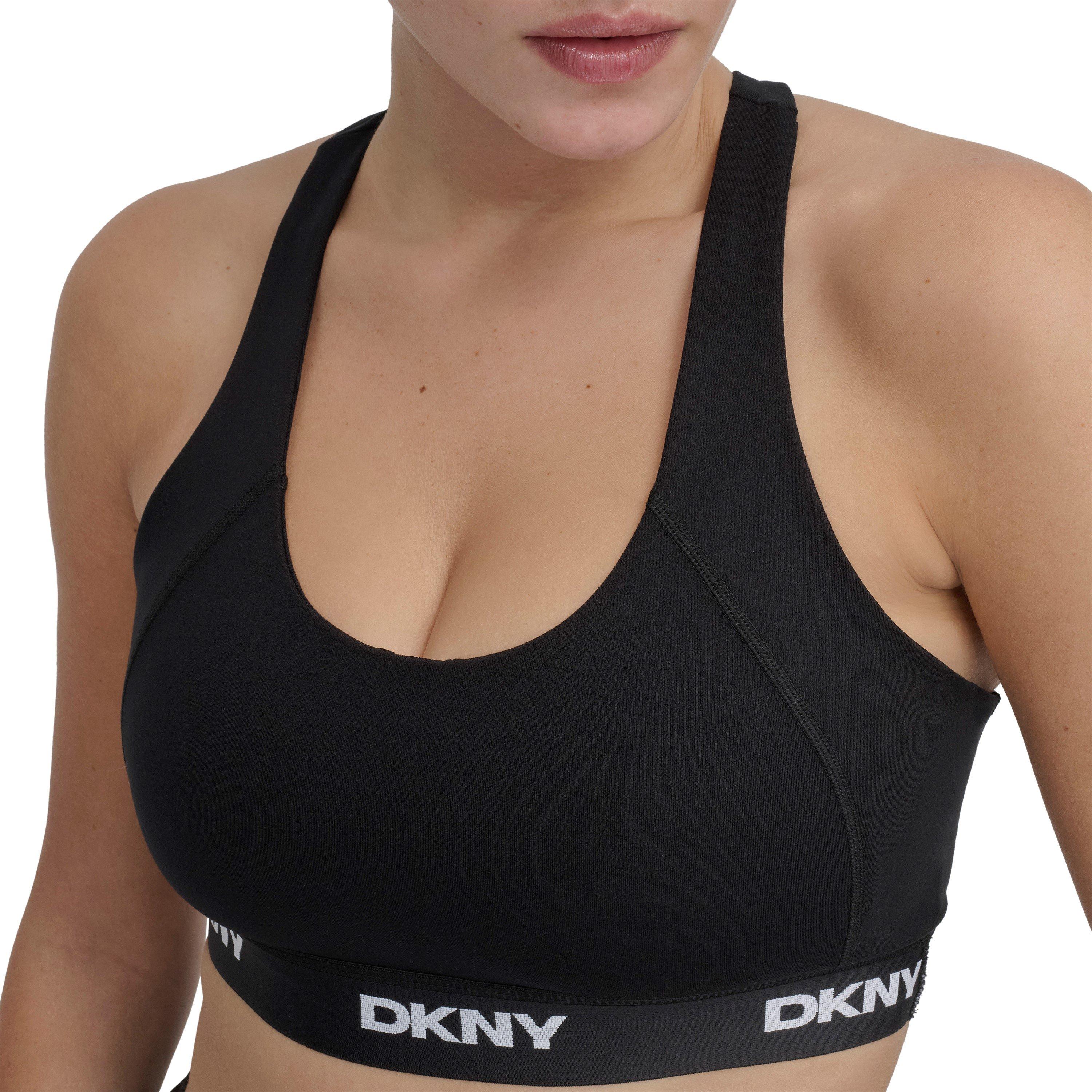 Black - DKNY - Women's Medium Impact Sports Bra - 3