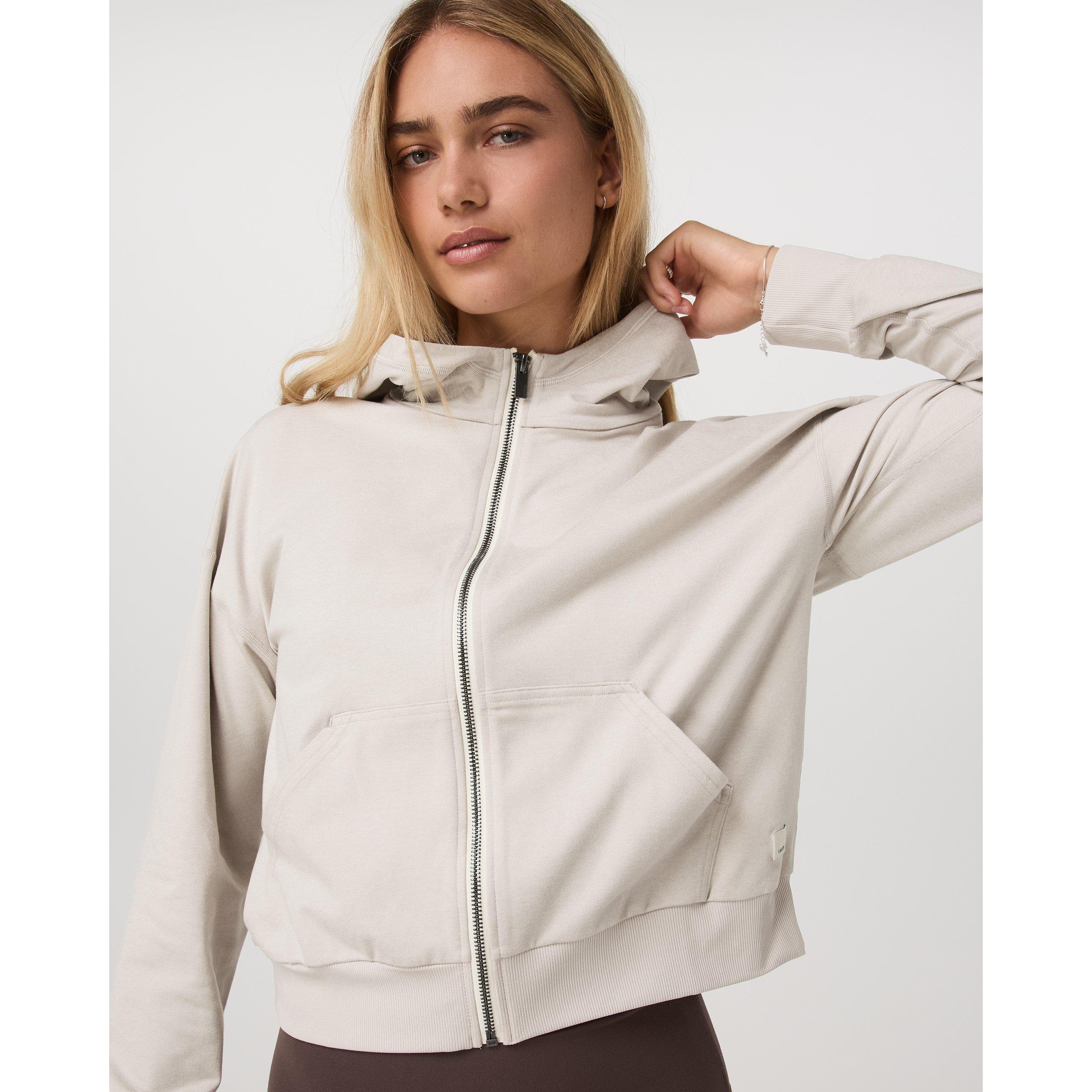Ecru Heather - Vuori - Women's Halo Full Zip Performance Hoodie - 1
