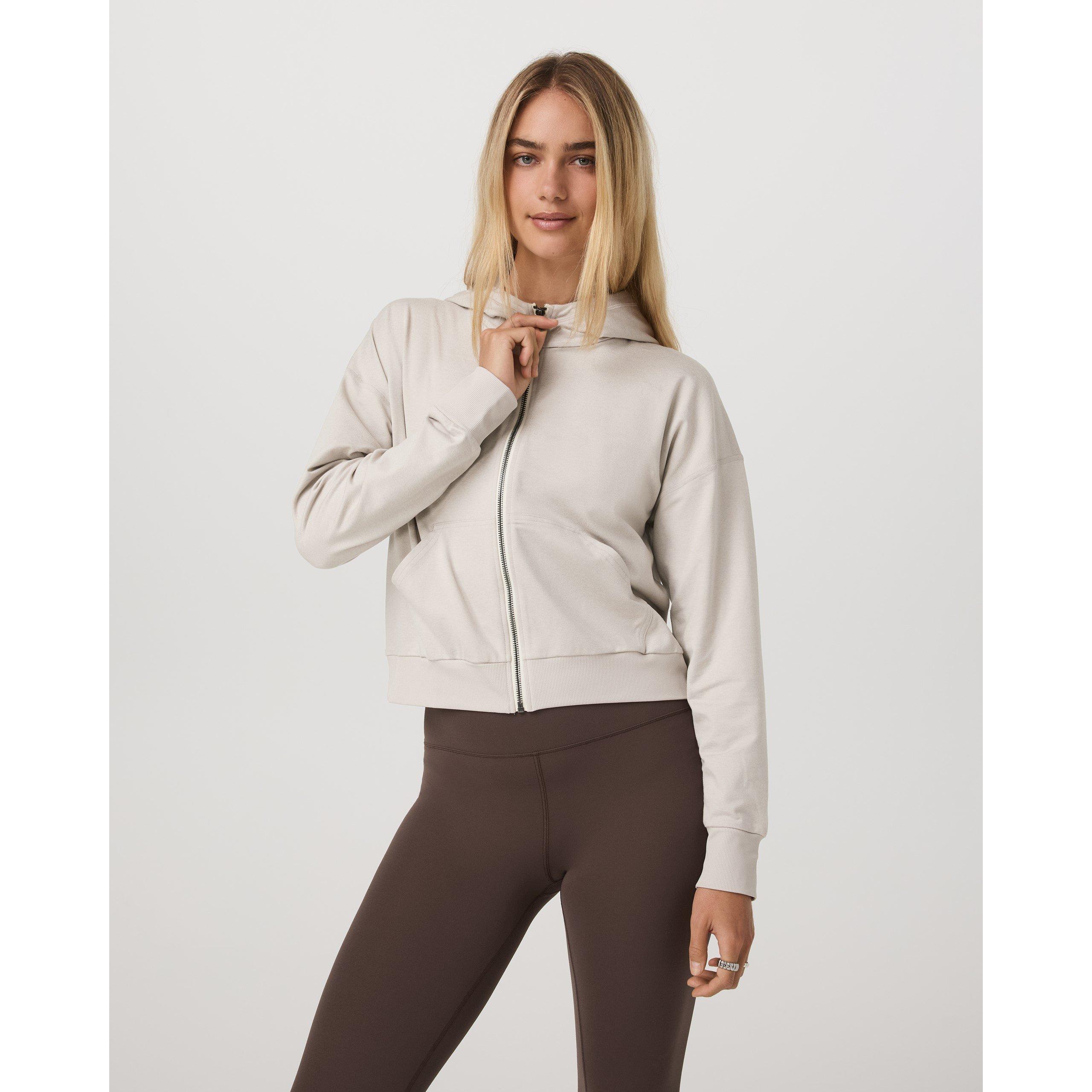 Ecru Heather - Vuori - Women's Halo Full Zip Performance Hoodie - 3