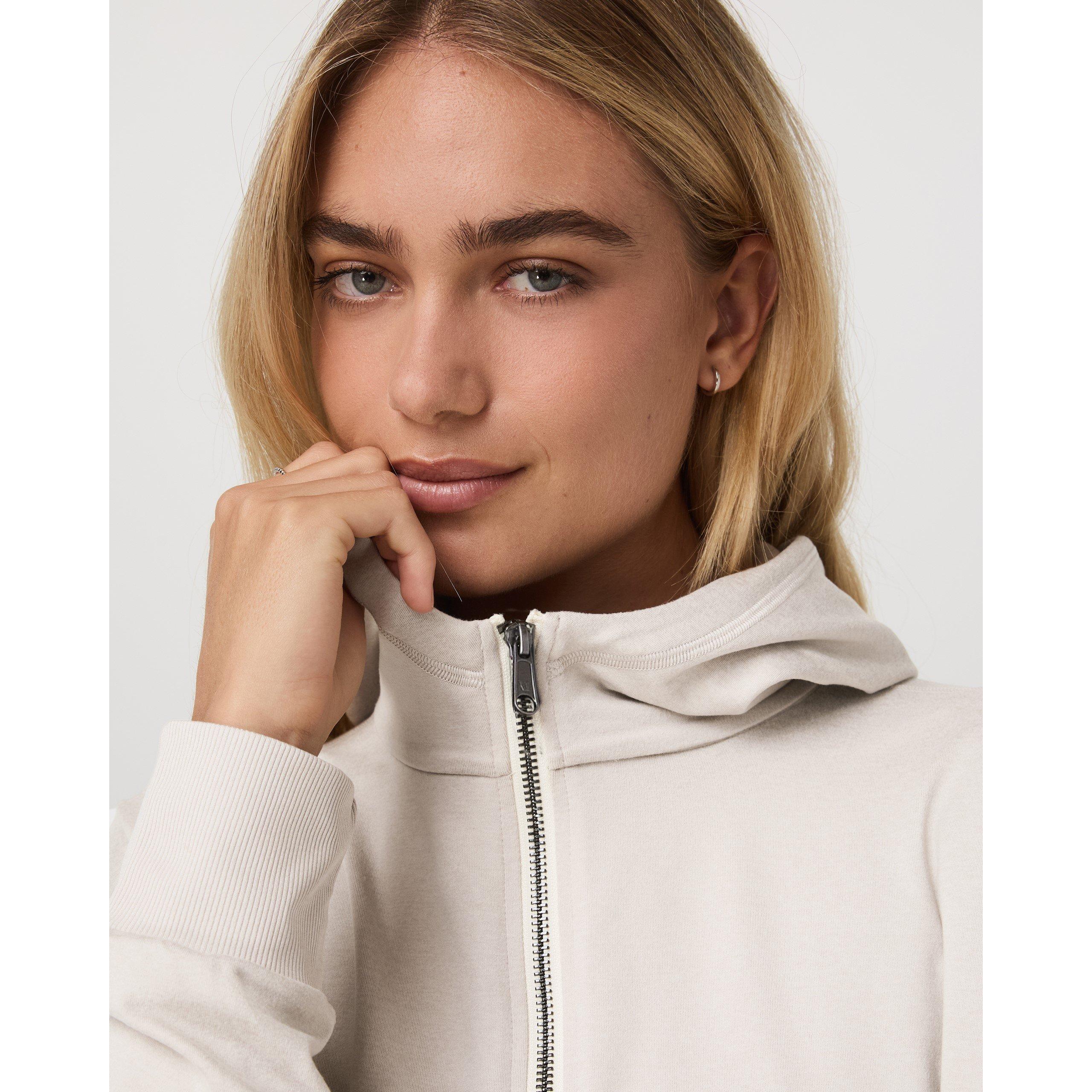 Ecru Heather - Vuori - Women's Halo Full Zip Performance Hoodie - 4