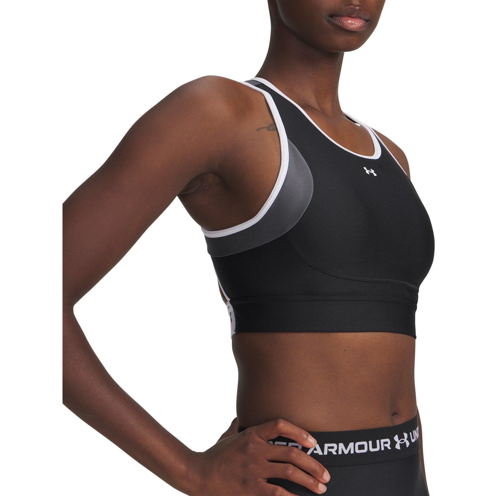 Blk/Castle/Wht - Under Armour - Crossback Non Wired Medium Impact Sports Bra - 12