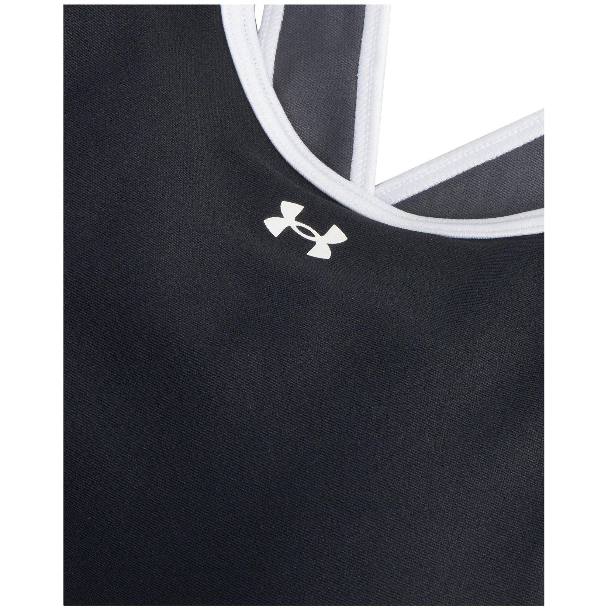 Blk/Castle/Wht - Under Armour - Crossback Non Wired Medium Impact Sports Bra - 14