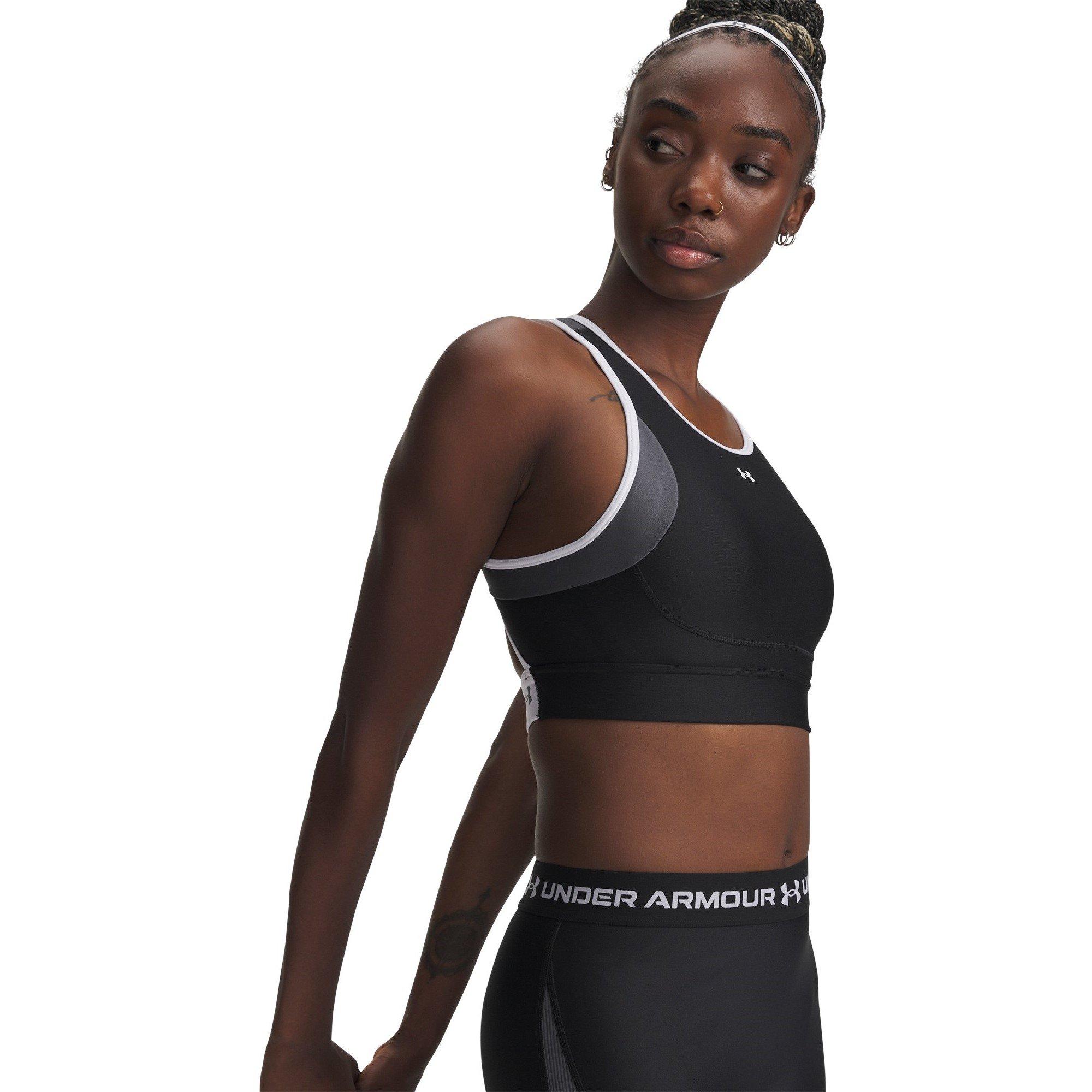 Blk/Castle/Wht - Under Armour - Crossback Non Wired Medium Impact Sports Bra - 3