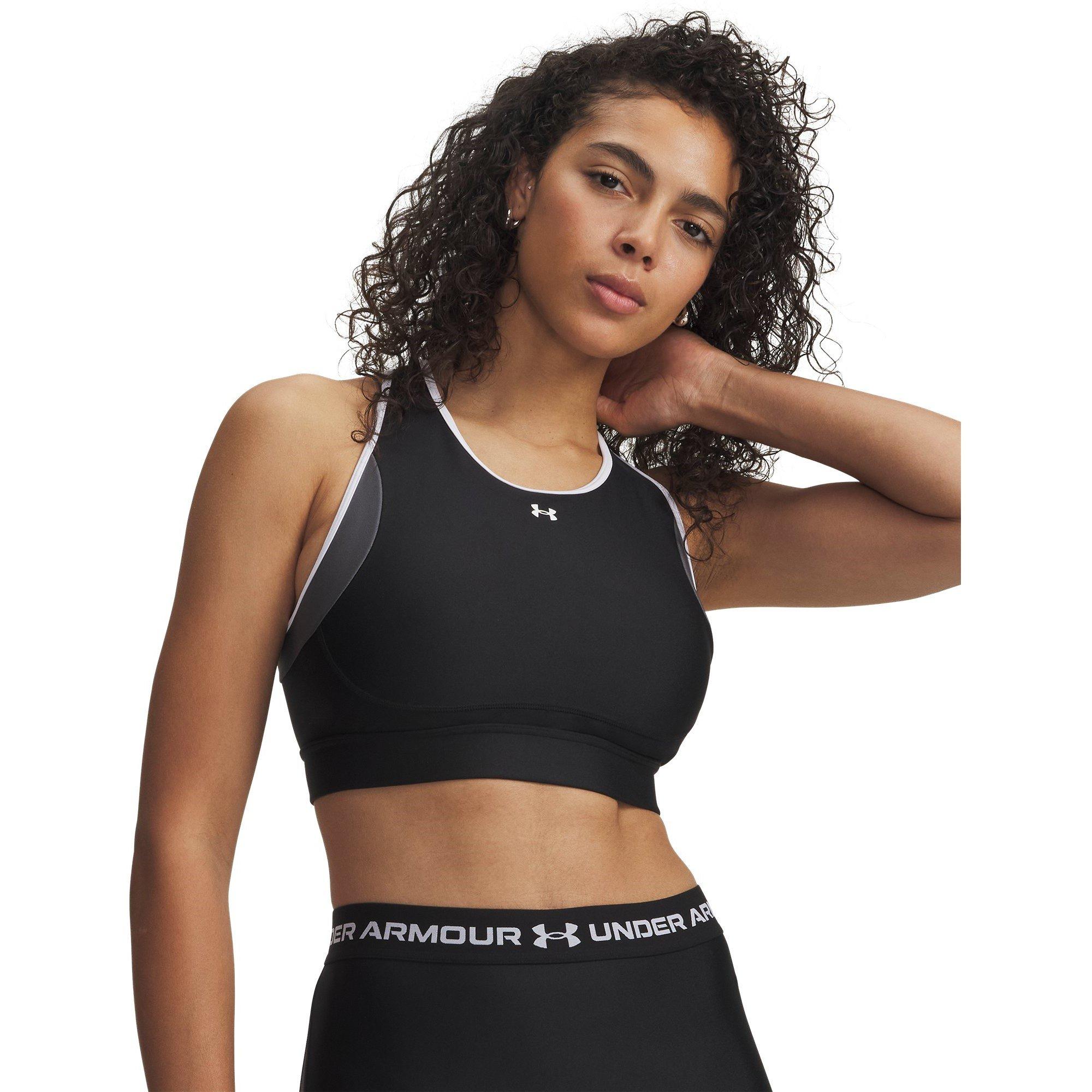 Blk/Castle/Wht - Under Armour - Crossback Non Wired Medium Impact Sports Bra - 5