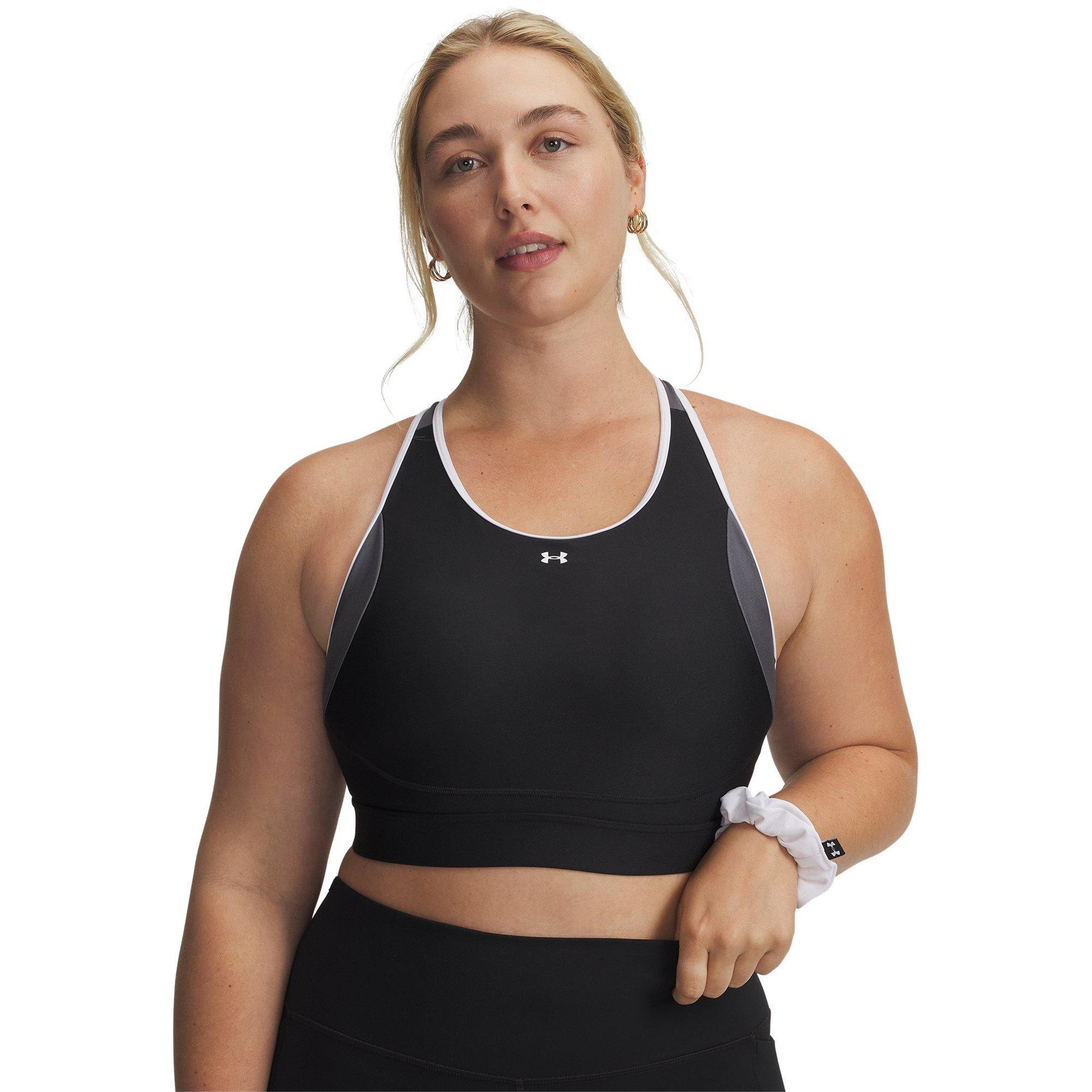 Blk/Castle/Wht - Under Armour - Crossback Non Wired Medium Impact Sports Bra - 10