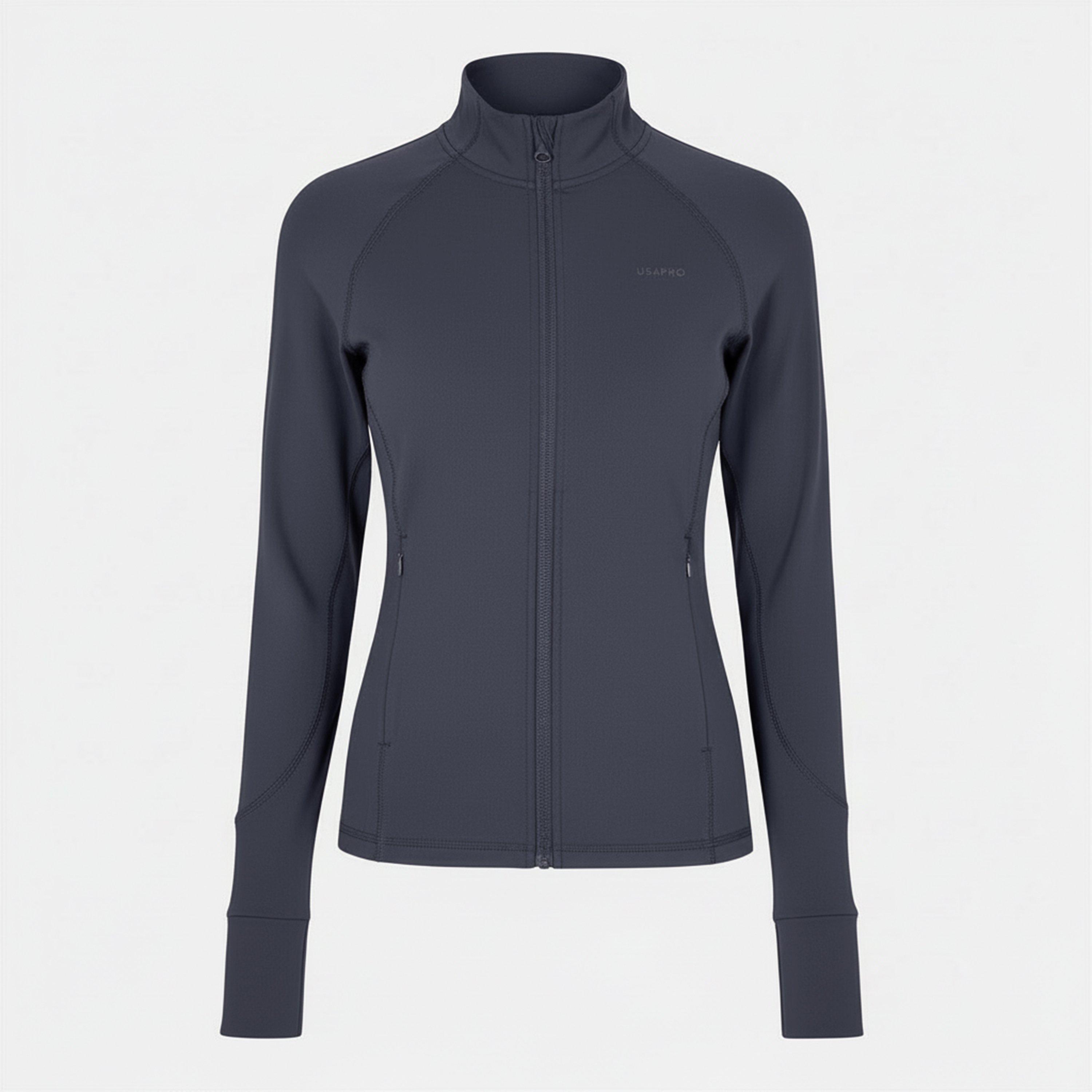 Usa Pro Women's Core Fitness Long Sleeve Slim Fit Performance Training Jacket - Navy - 16 (44)