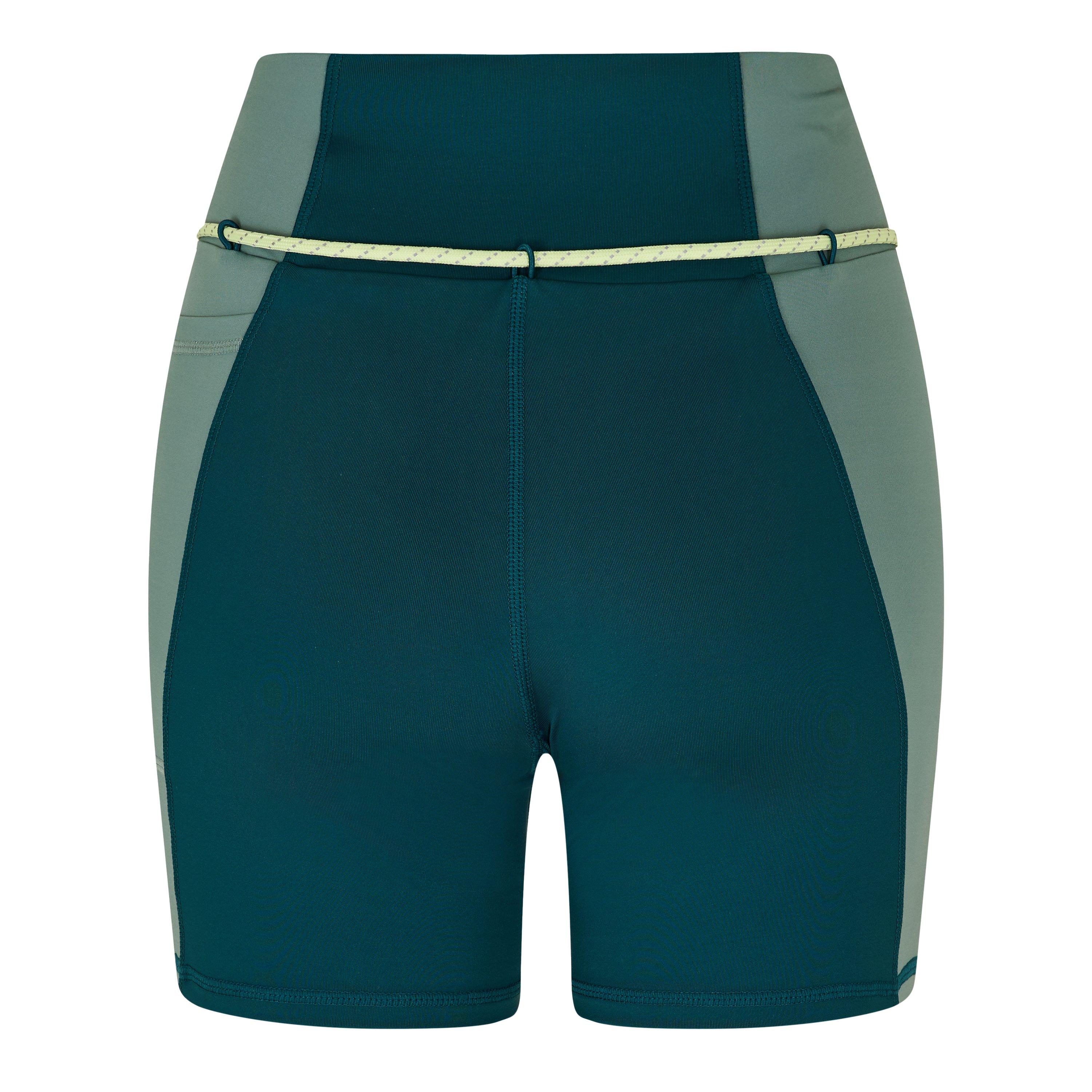 Dark Green - Red Run - Womens Skyline Cycling Shorts - 2