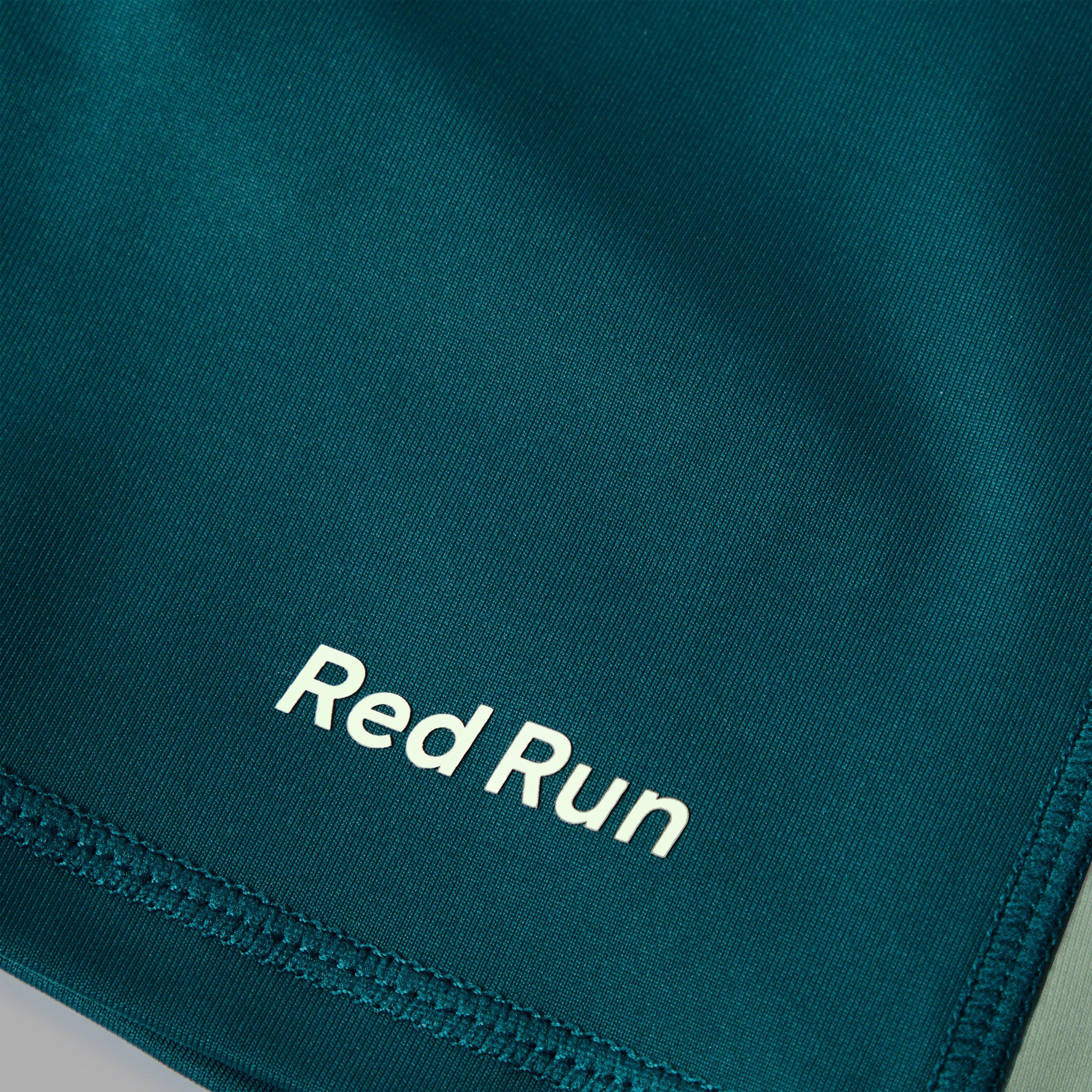 Dark Green - Red Run - Womens Skyline Cycling Shorts - 5