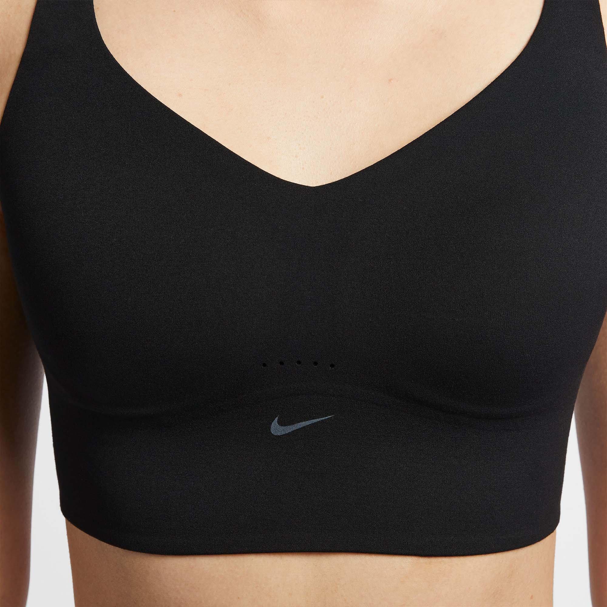 Black/Cool Grey - Nike - Alate Medium Support Womens Longline Padded Sports Bra - 3