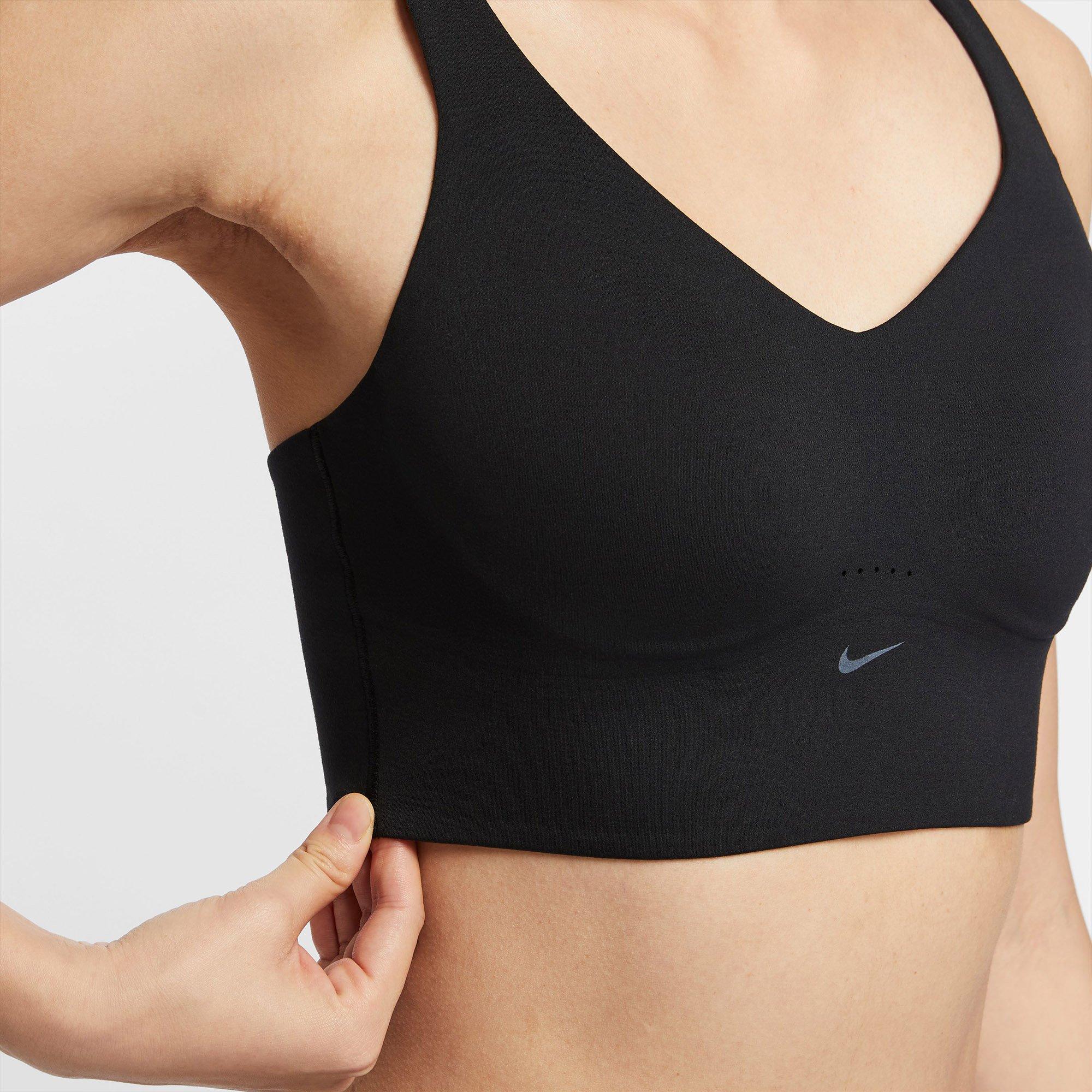 Black/Cool Grey - Nike - Alate Medium Support Womens Longline Padded Sports Bra - 5