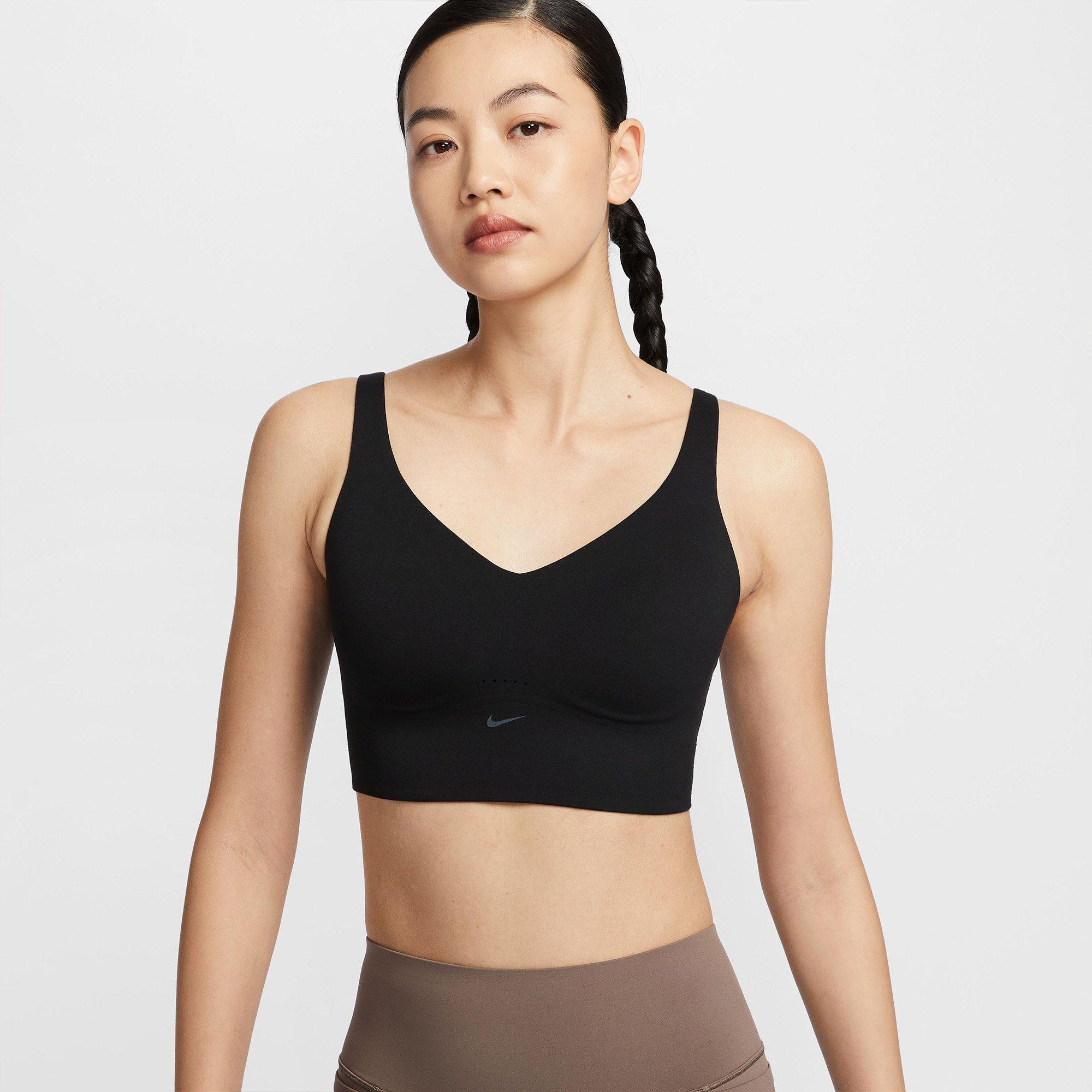 Black/Cool Grey - Nike - Alate Medium Support Womens Longline Padded Sports Bra - 8